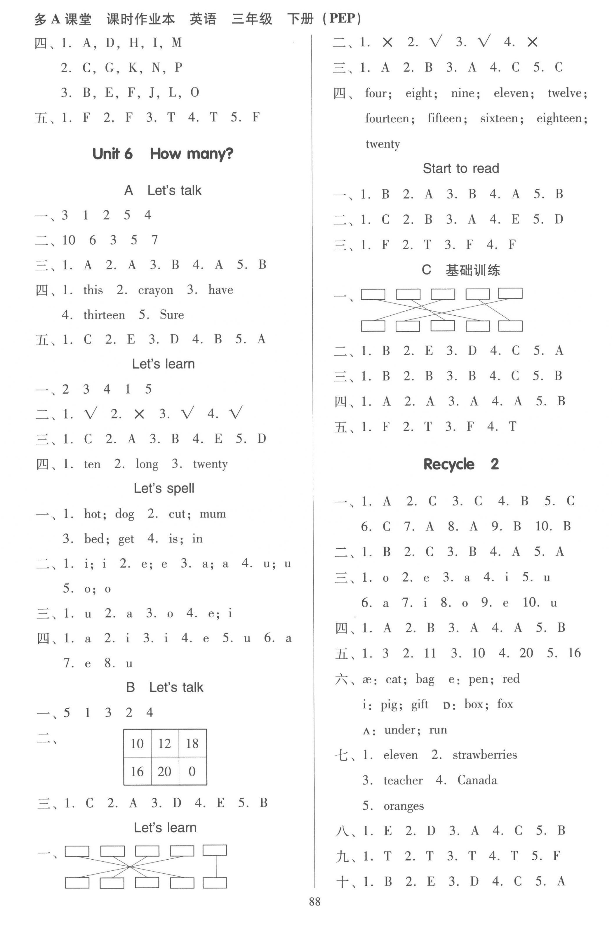 2023年多A課堂課時作業(yè)本三年級英語下冊人教版 第5頁