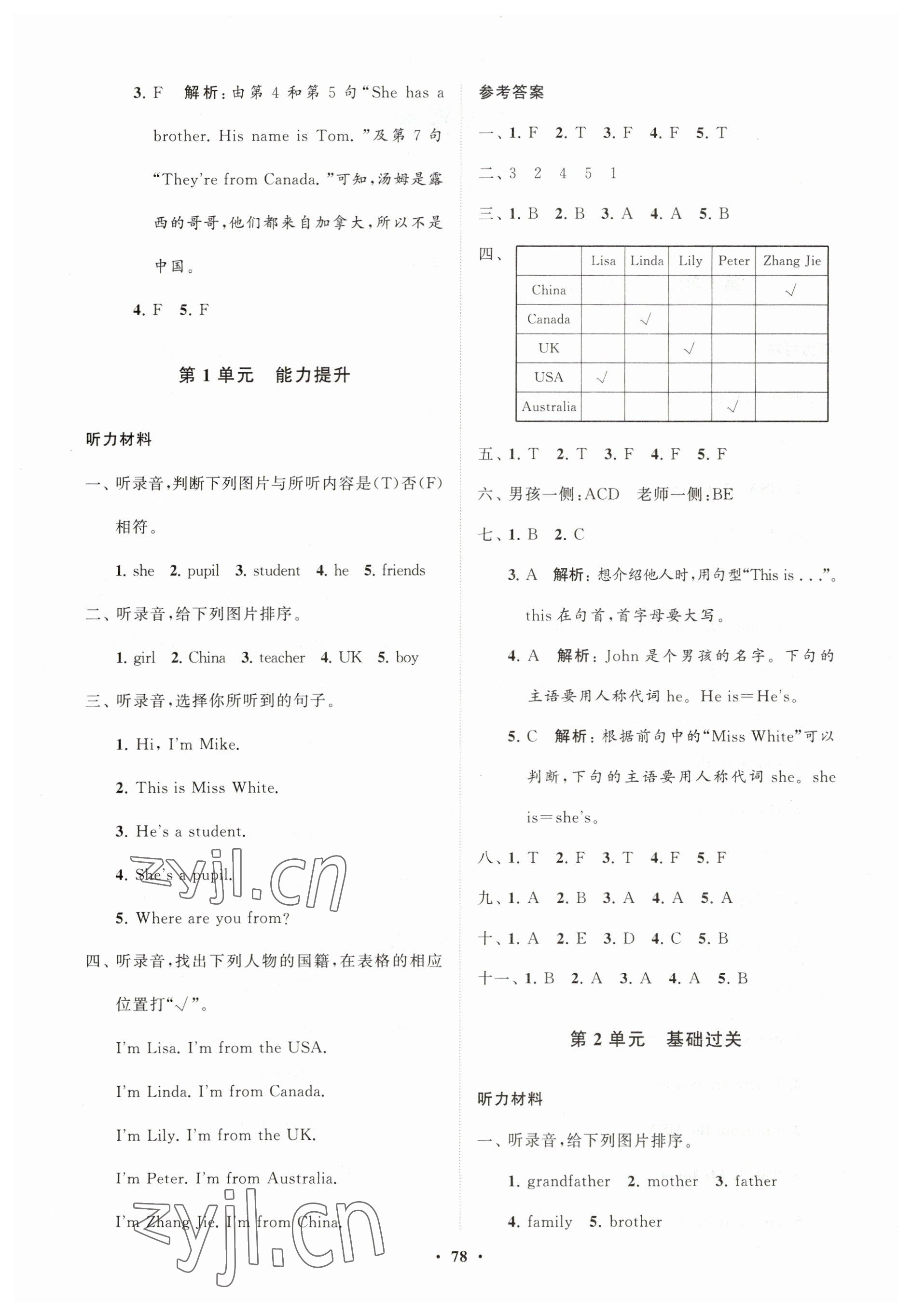 2023年同步練習(xí)冊分層指導(dǎo)三年級英語下冊人教版 第2頁