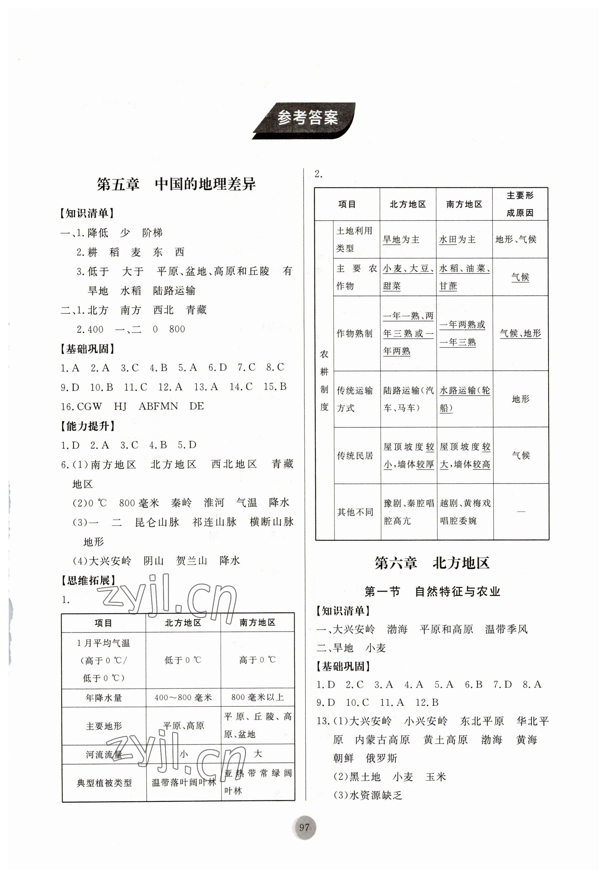 2023年同步練習(xí)冊山東友誼出版社八年級地理下冊人教版 第1頁