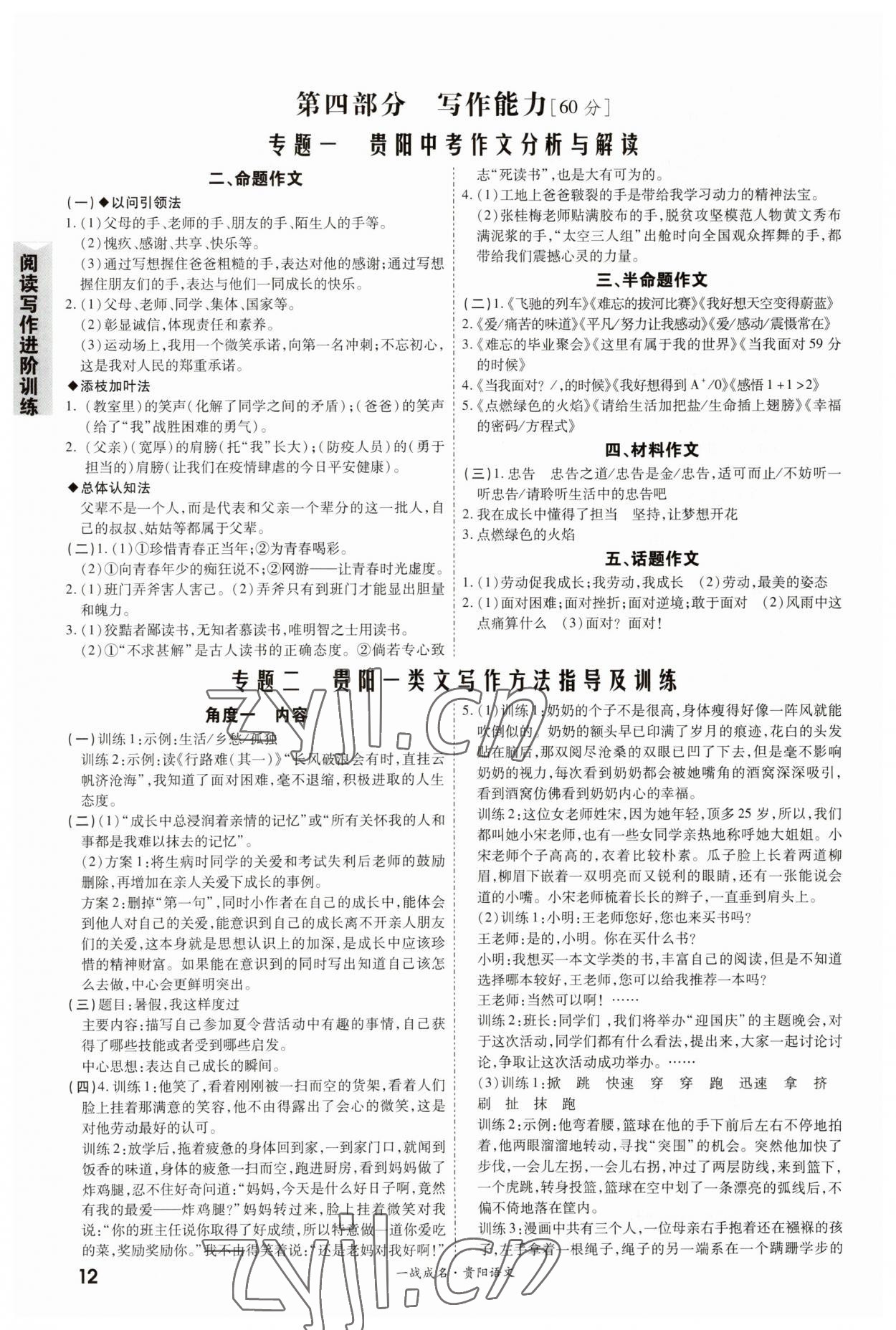 2023年一戰(zhàn)成名考前新方案語文貴陽專版 第12頁