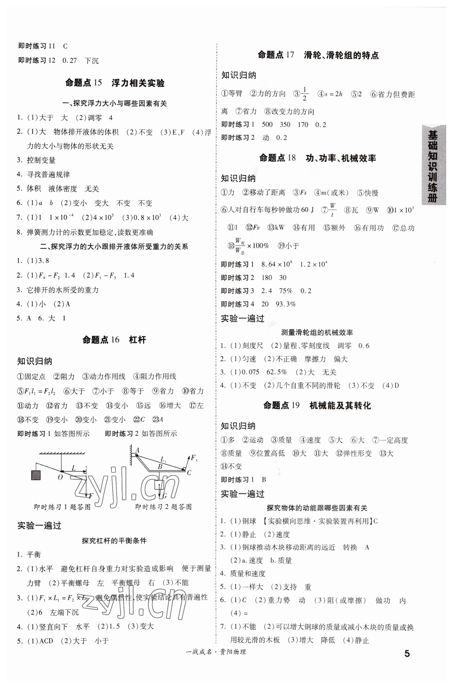 2023年一戰(zhàn)成名考前新方案物理貴陽專版 第5頁