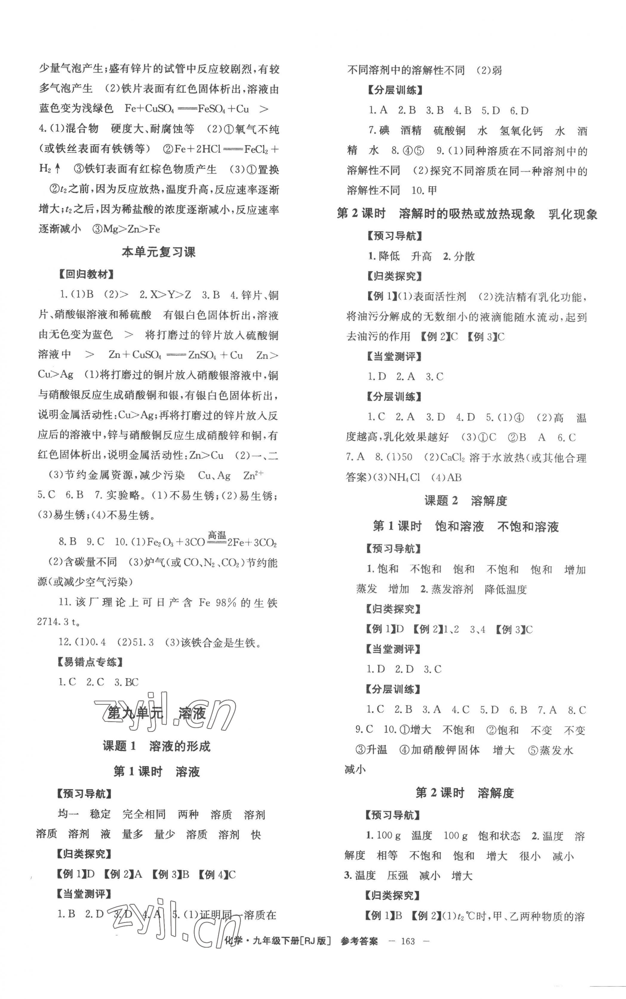 2023年全效學(xué)習(xí)同步學(xué)練測九年級化學(xué)下冊人教版 第3頁