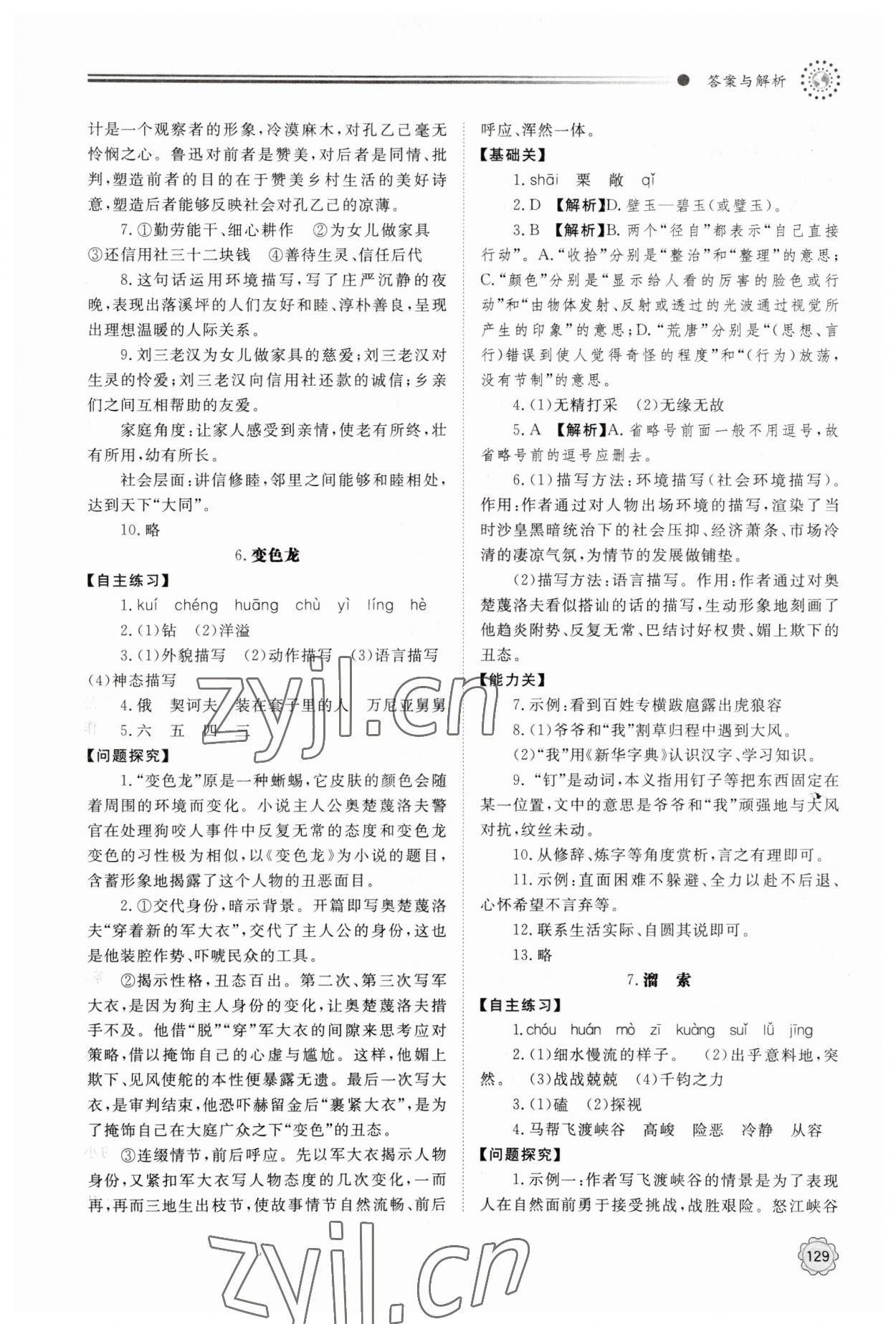 2023年同步練習(xí)冊(cè)九年級(jí)語(yǔ)文下冊(cè)人教版北京師范大學(xué)出版社 第5頁(yè)