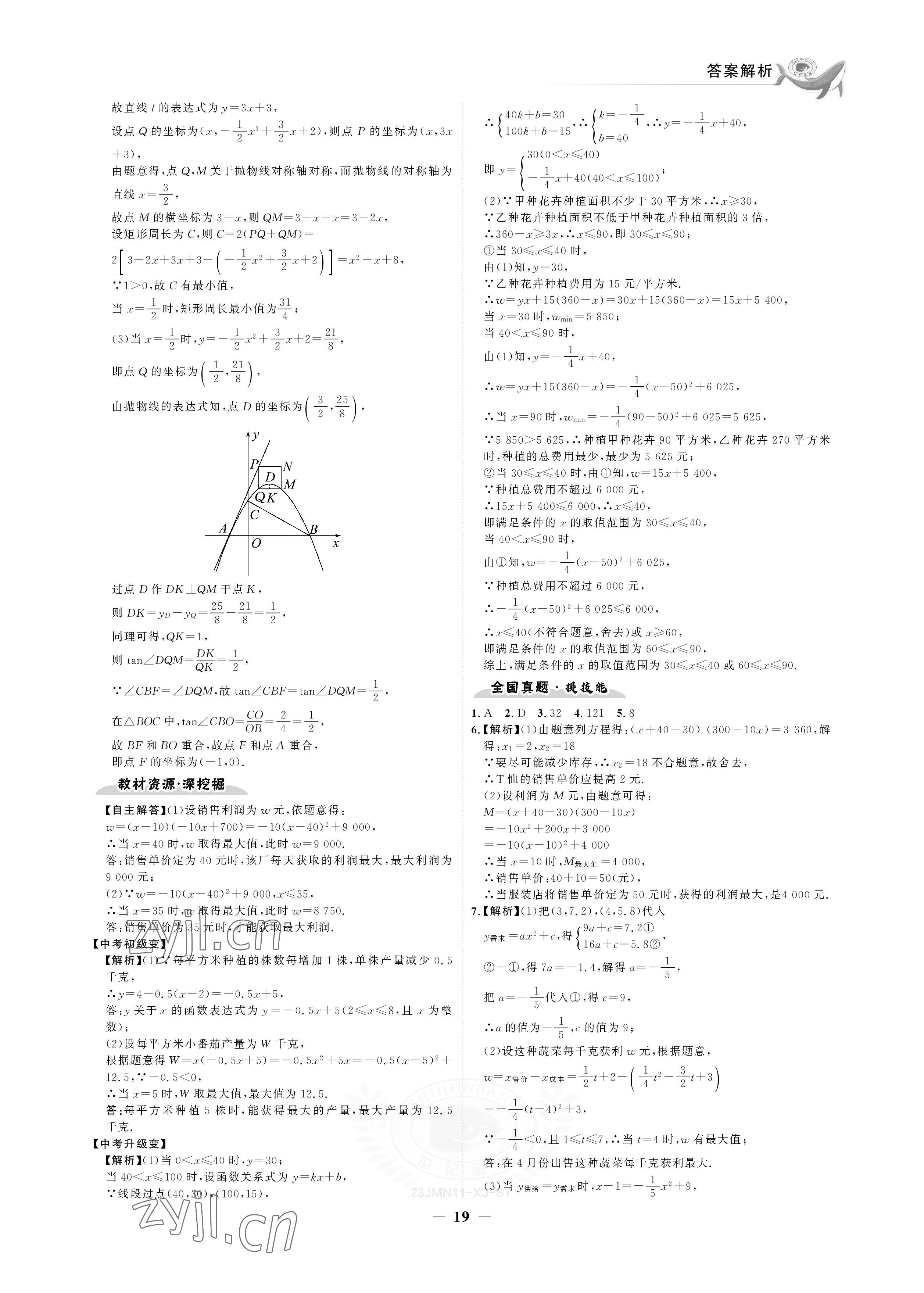 2023年世紀金榜金榜中考數(shù)學湘教版邵陽專版 參考答案第19頁