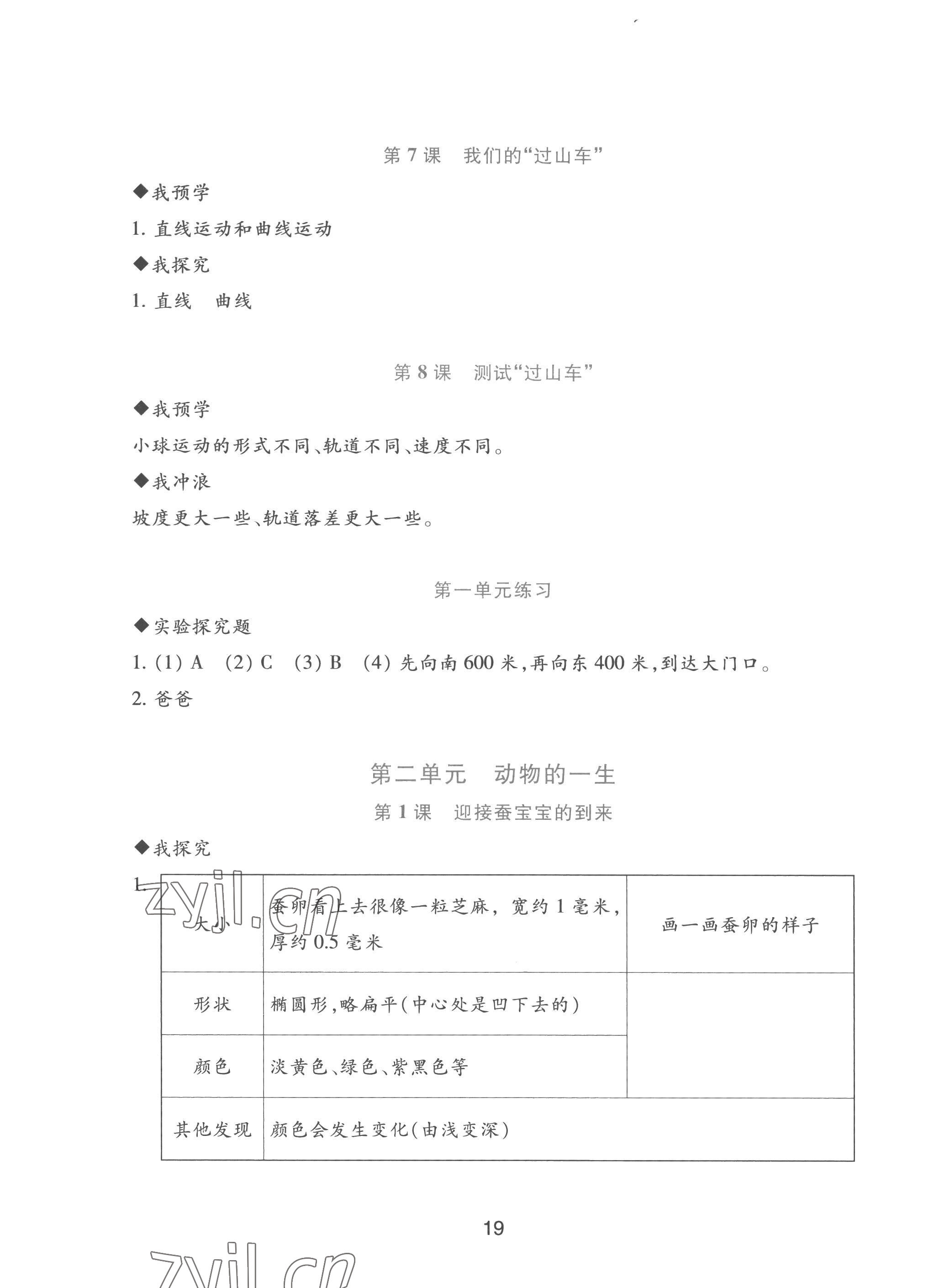 2023年预学与导学三年级科学下册教科版 参考答案第3页