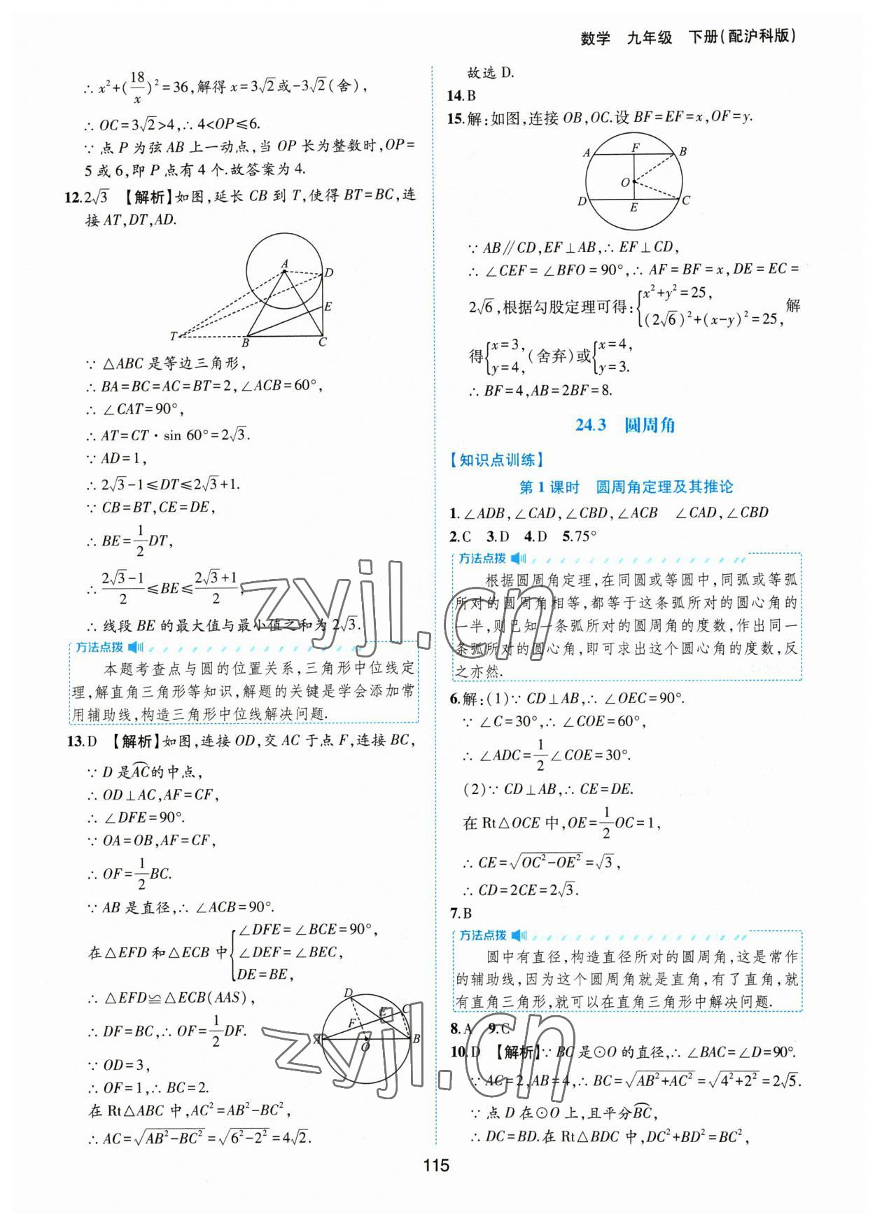 2023年新編基礎(chǔ)訓(xùn)練黃山書(shū)社九年級(jí)數(shù)學(xué)下冊(cè)滬科版 第11頁(yè)