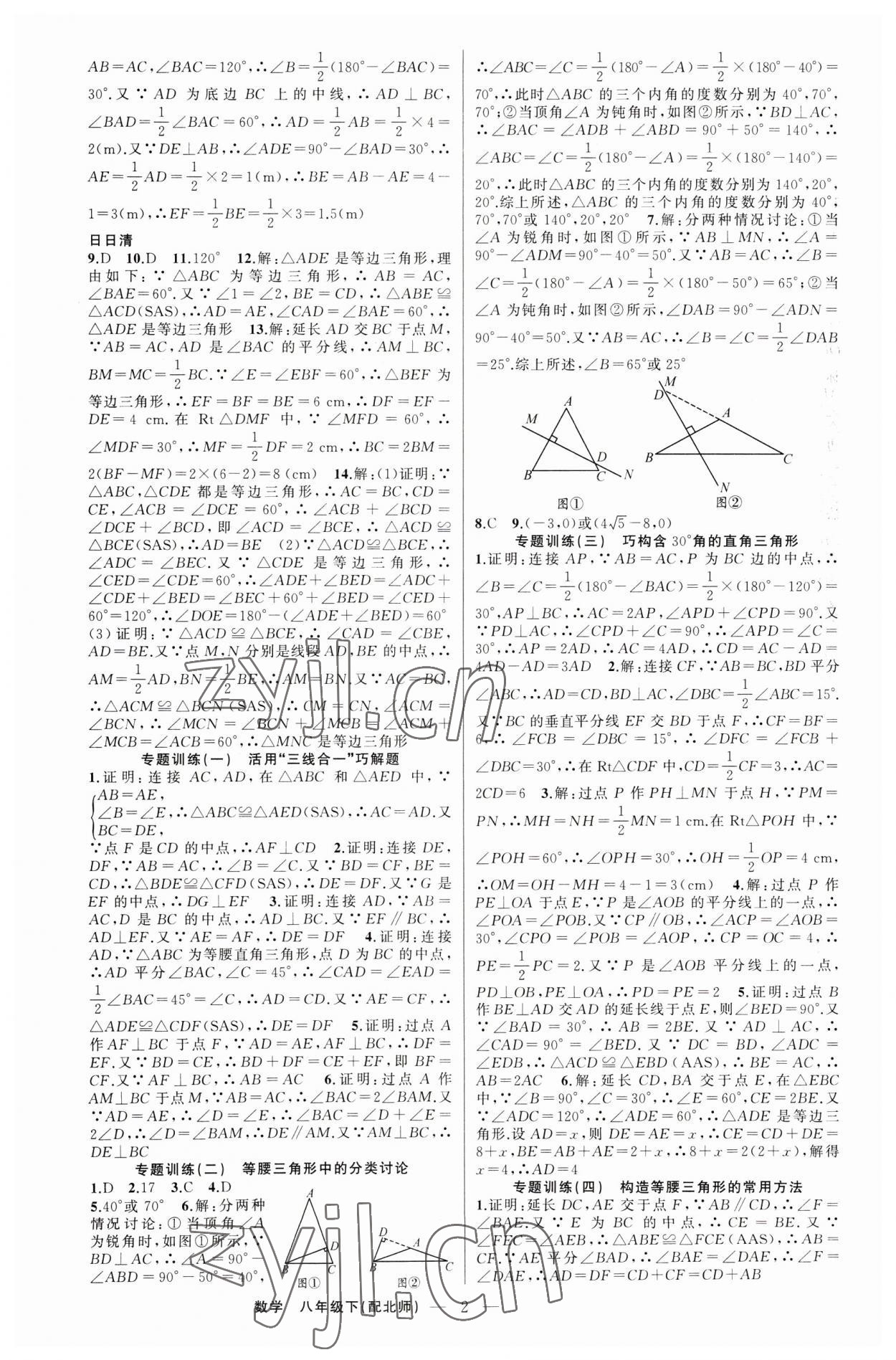 2023年四清导航八年级数学下册北师大版 第2页