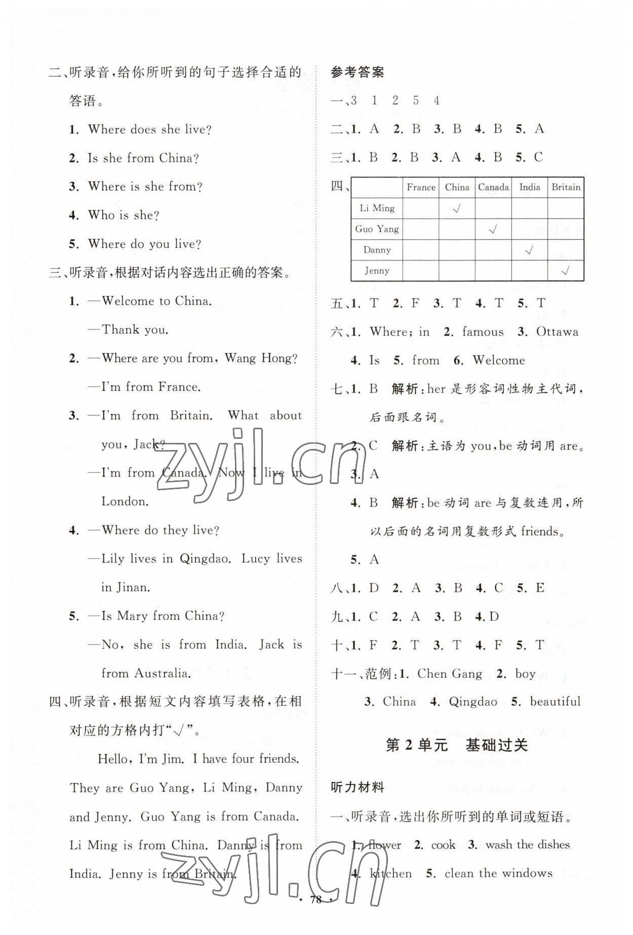 2023年同步練習冊分層指導四年級英語下冊魯科版五四制 第2頁