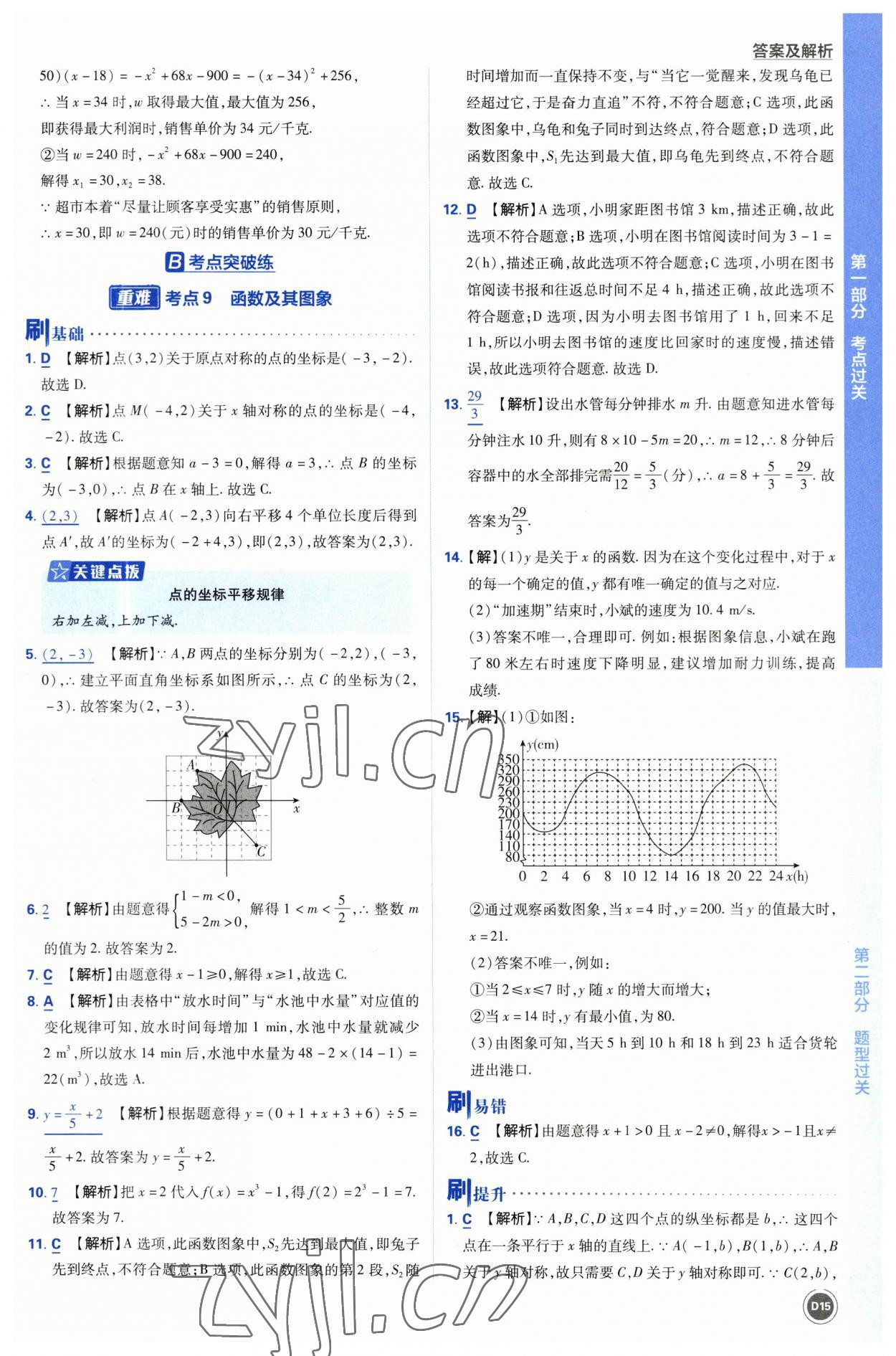 2023年中考必刷题开明出版社数学 参考答案第15页