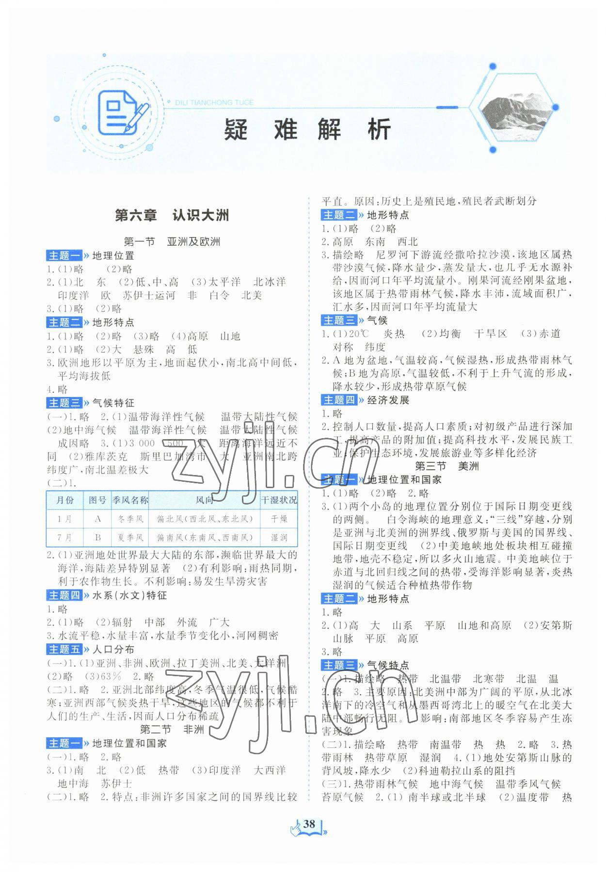 2023年填充圖冊山東科學(xué)技術(shù)出版社七年級地理下冊湘教版 參考答案第1頁