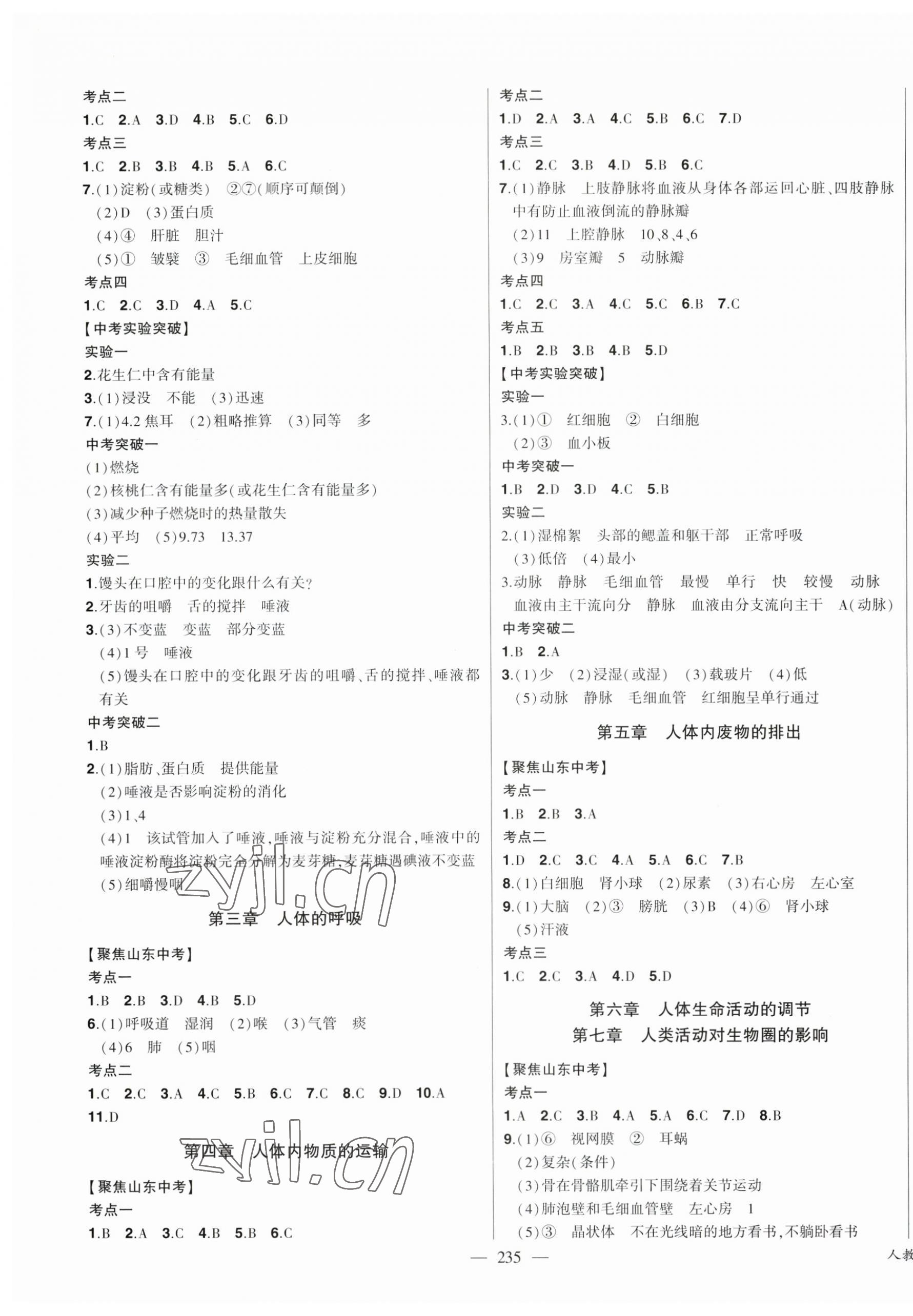 2023年智慧大課堂學業總復習全程精練生物人教版 第3頁