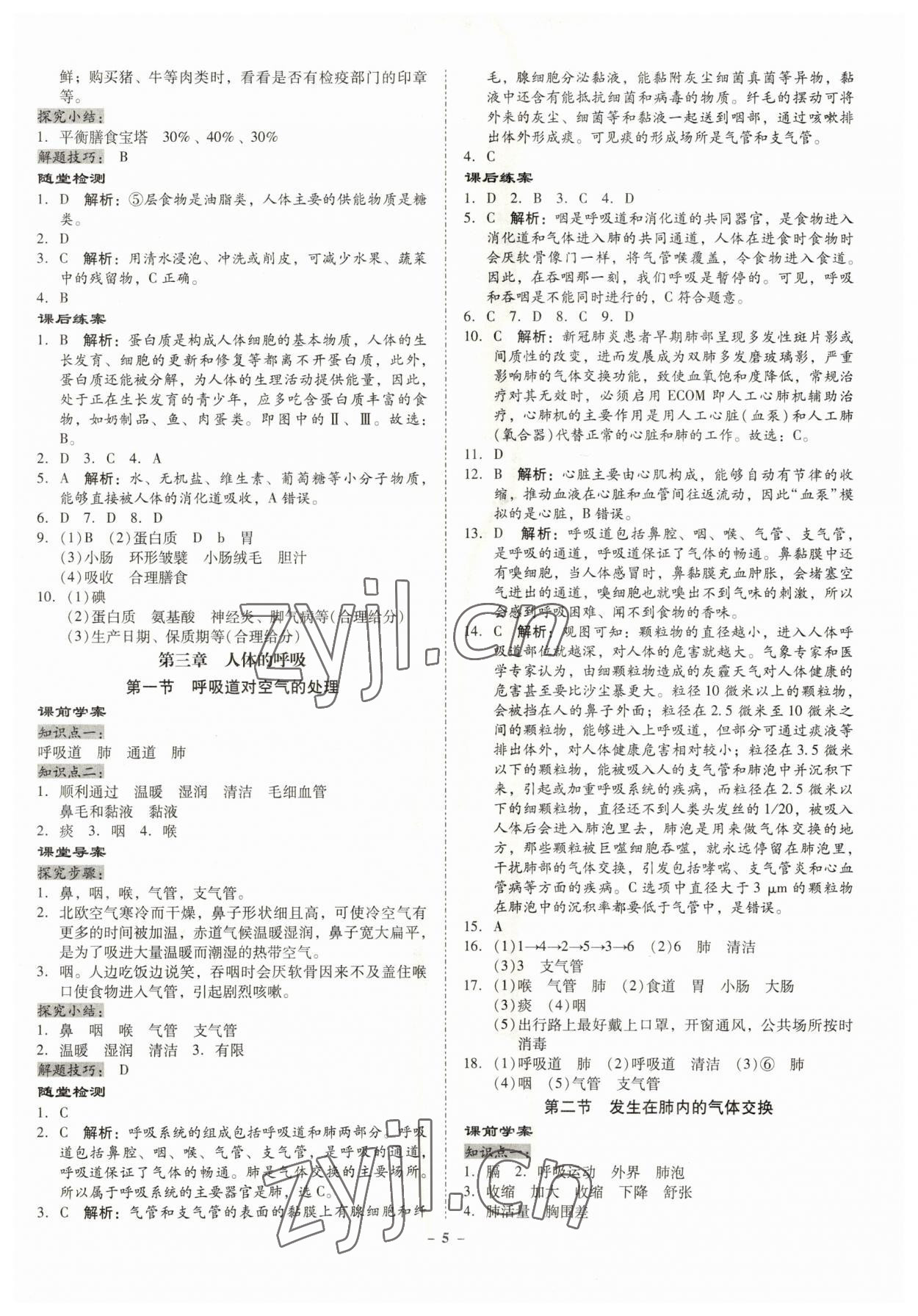 2023年金牌導(dǎo)學(xué)案七年級生物下冊人教版 第5頁