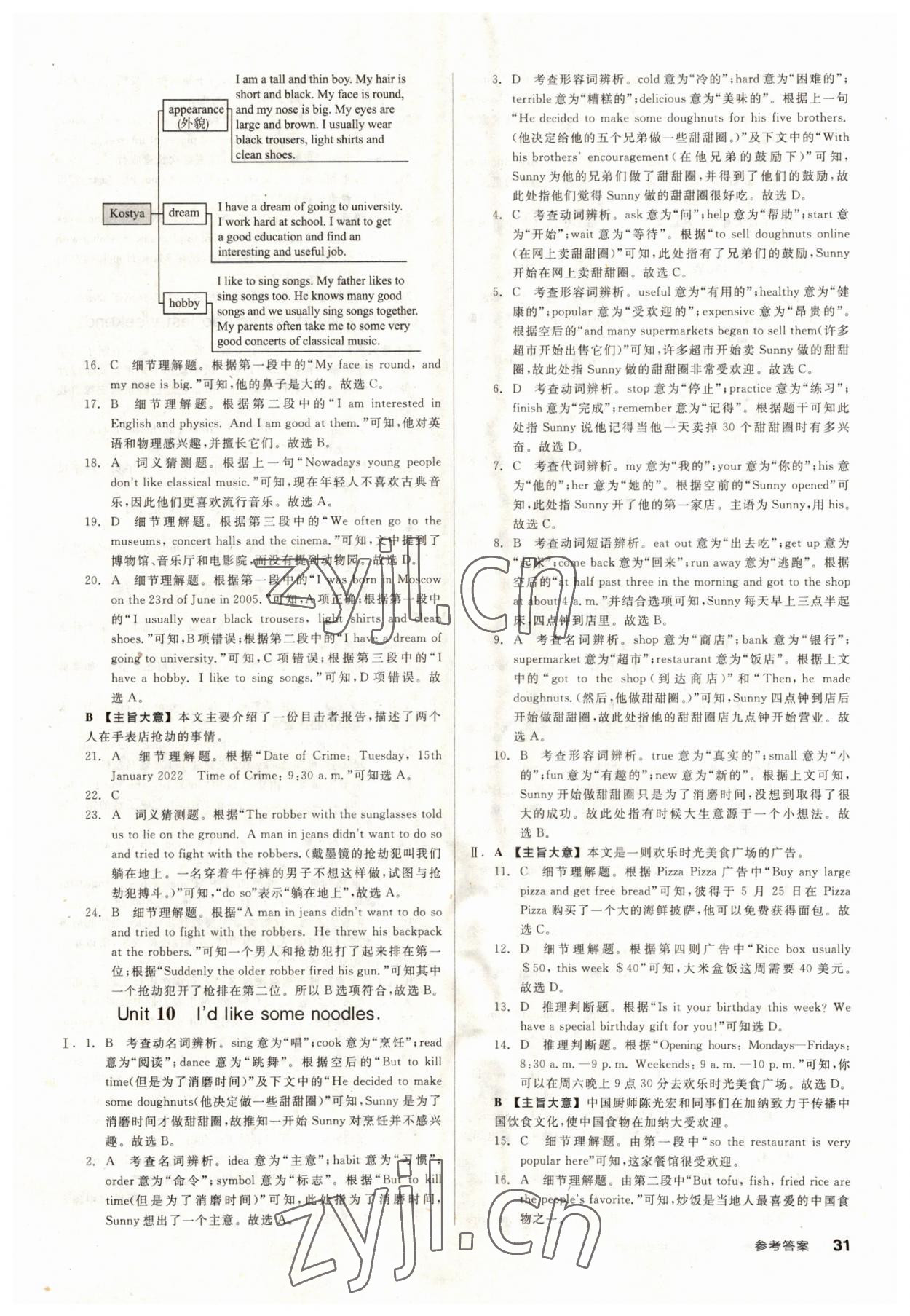 2023年全品學(xué)練考七年級(jí)英語(yǔ)下冊(cè)人教版浙江專版 參考答案第6頁(yè)