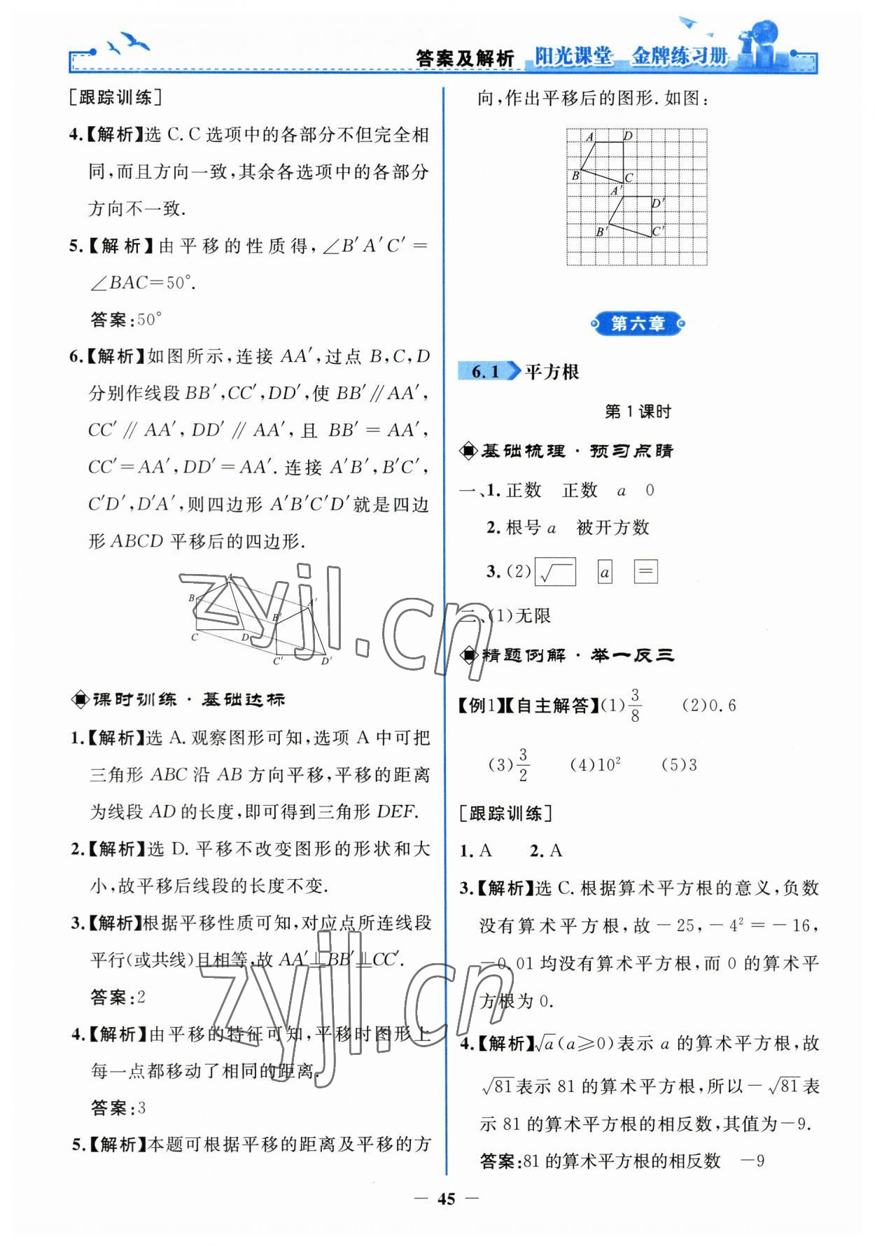 2023年陽(yáng)光課堂金牌練習(xí)冊(cè)七年級(jí)數(shù)學(xué)下冊(cè)人教版 第9頁(yè)