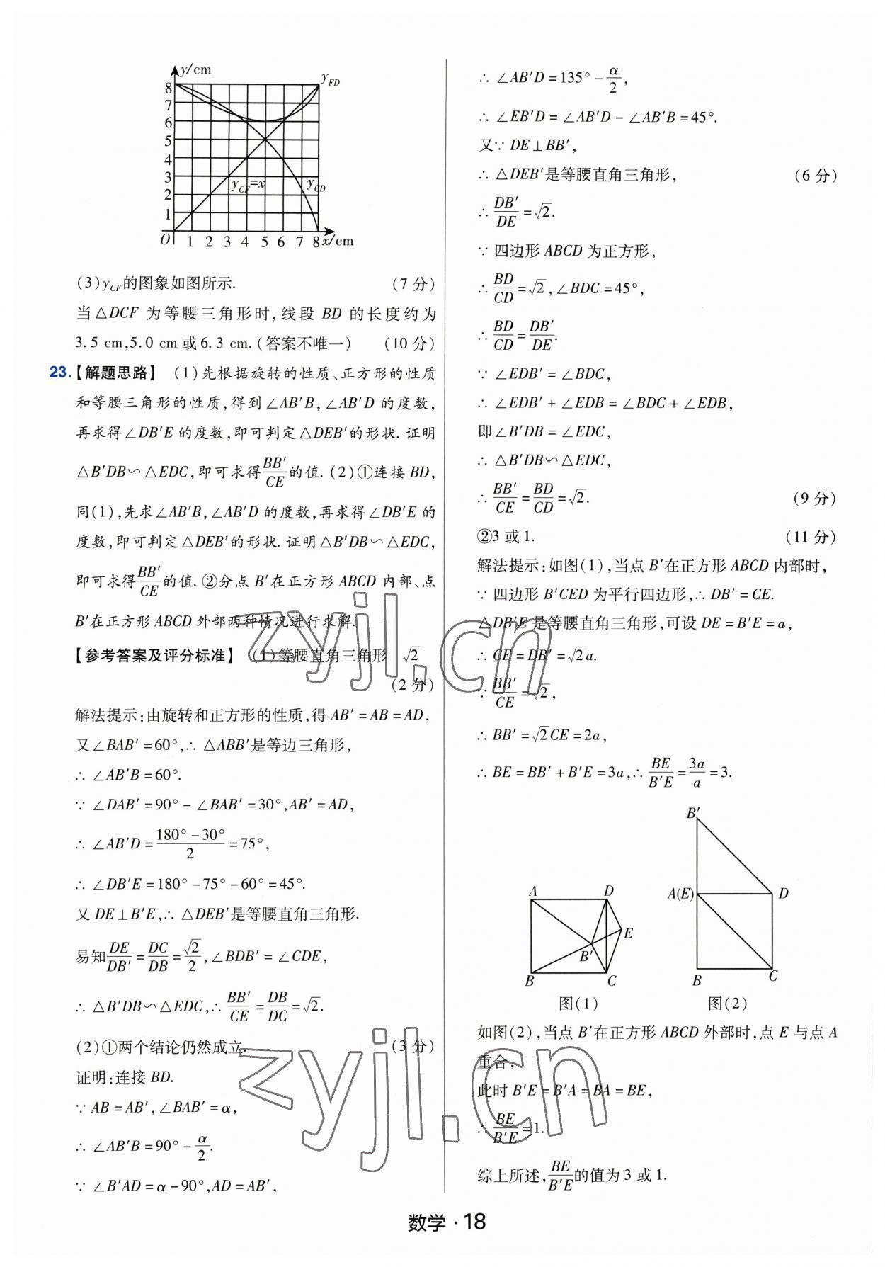 2023年金考卷中考45套匯編數(shù)學(xué)河南專版紫色封面 參考答案第18頁