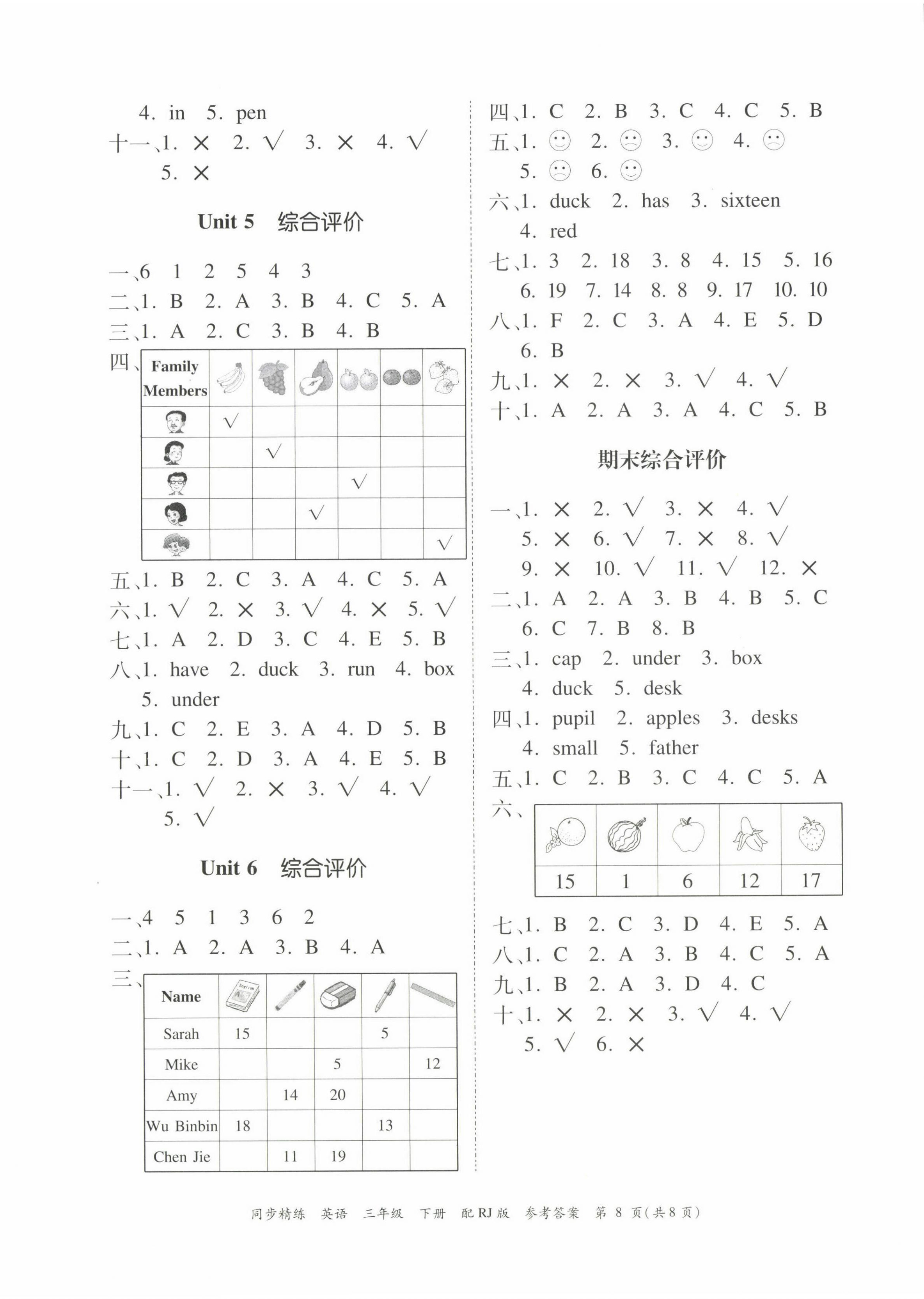 2023年同步精練廣東教育出版社三年級英語下冊人教版 第8頁