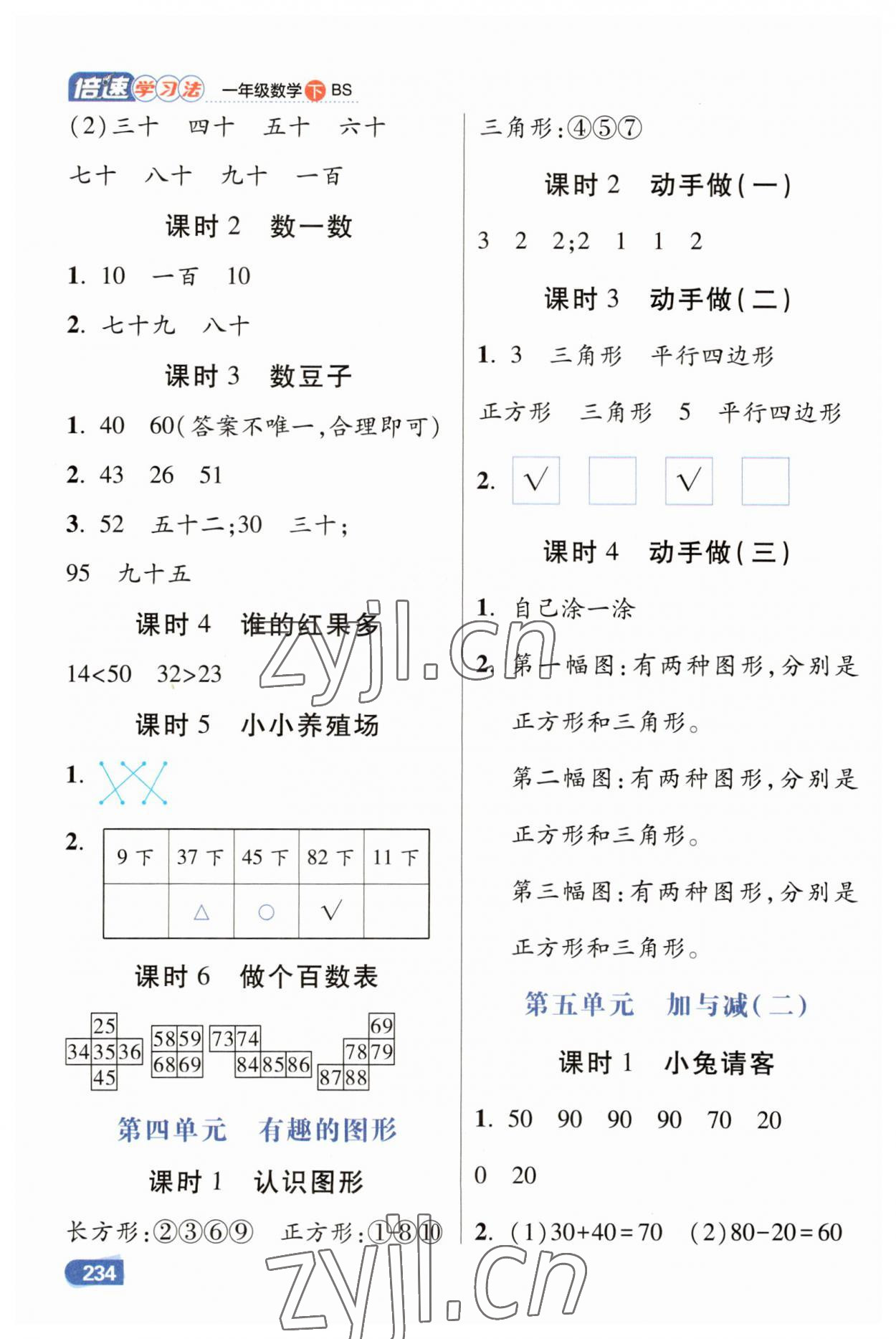 2023年倍速學習法一年級數(shù)學下冊北師大版 第2頁