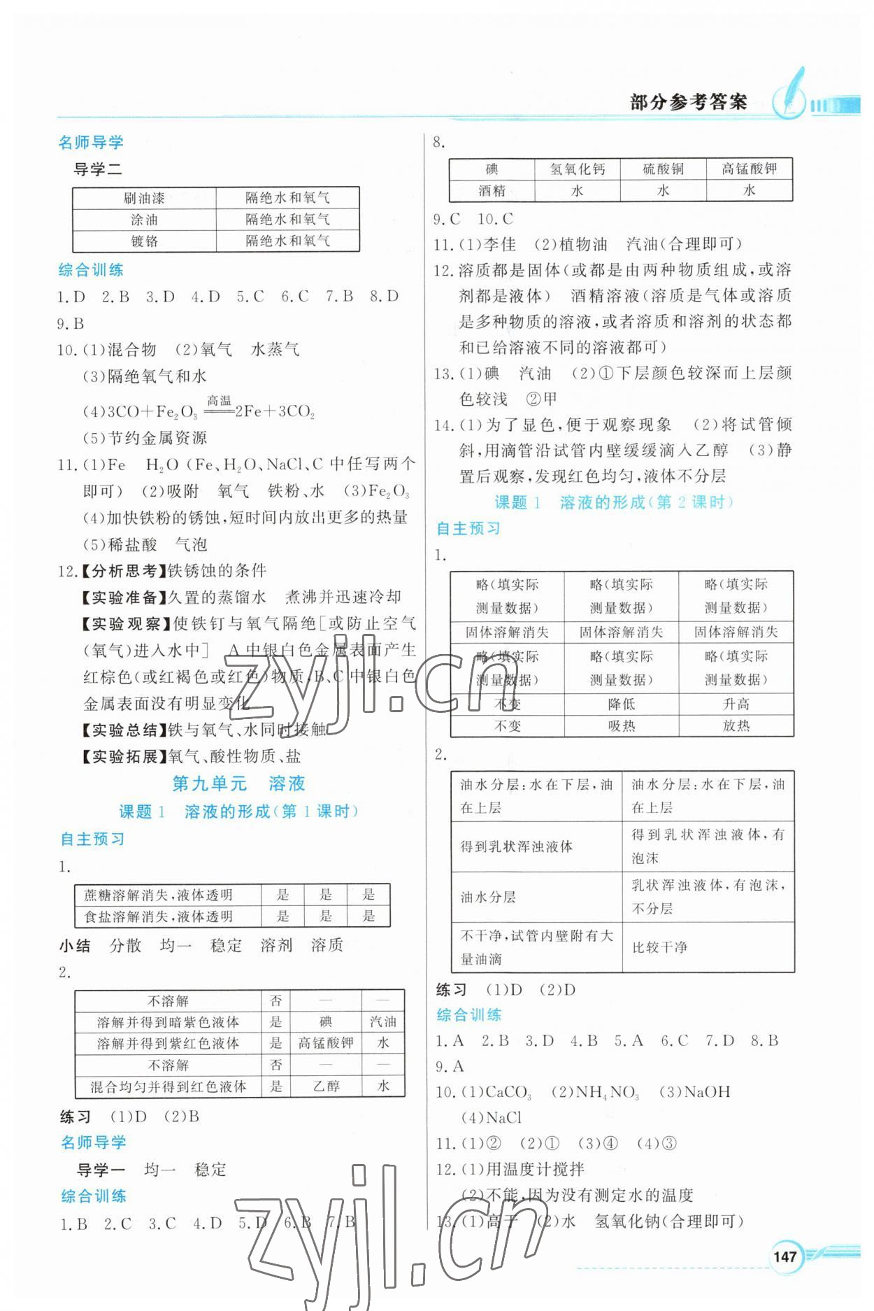 2023年同步导学与优化训练九年级化学下册人教版 第3页