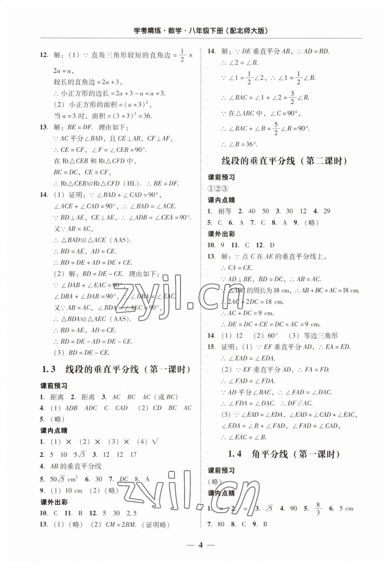 2023年南粤学典学考精练八年级数学下册北师大版 第4页