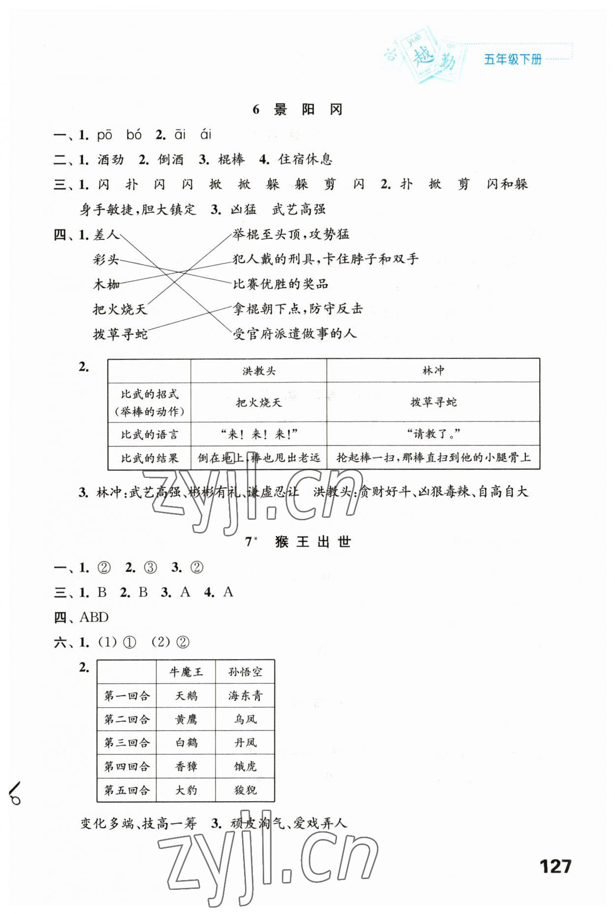 2023年練習(xí)與測試五年級語文下冊人教版陜西專版 第3頁