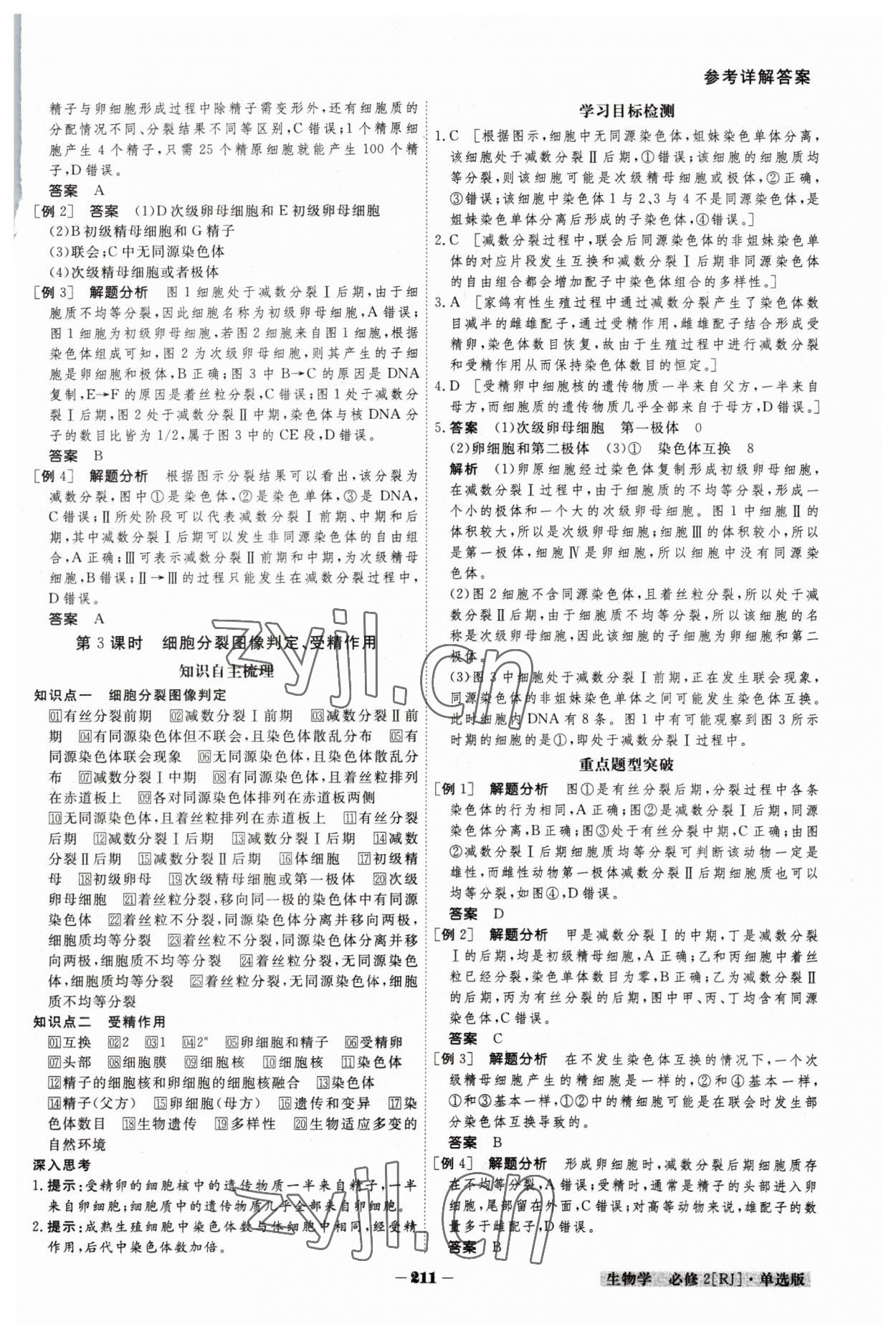 2023年金版教程高中新課程創(chuàng)新導(dǎo)學(xué)案高中生物必修2人教版 參考答案第8頁