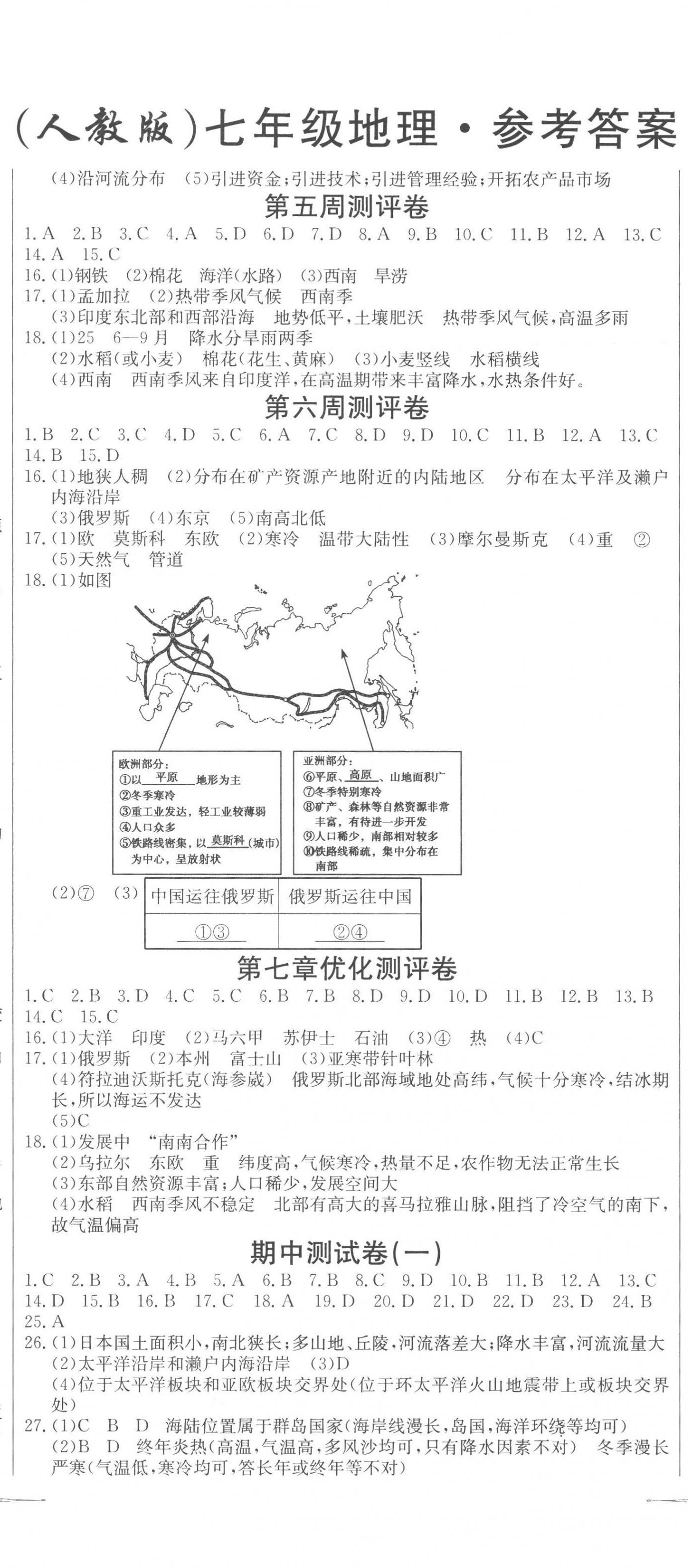 2023年全能好卷七年級地理下冊人教版 第2頁