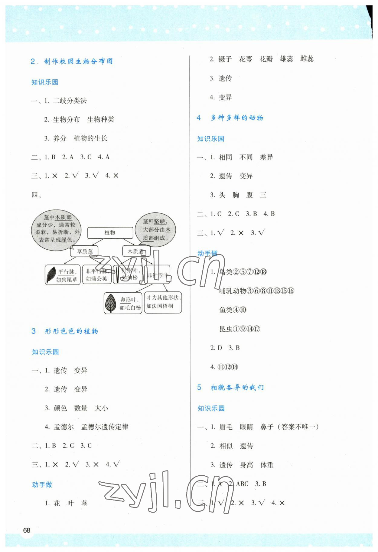 2023年新課程學(xué)習(xí)與評價六年級科學(xué)下冊教科版 參考答案第3頁