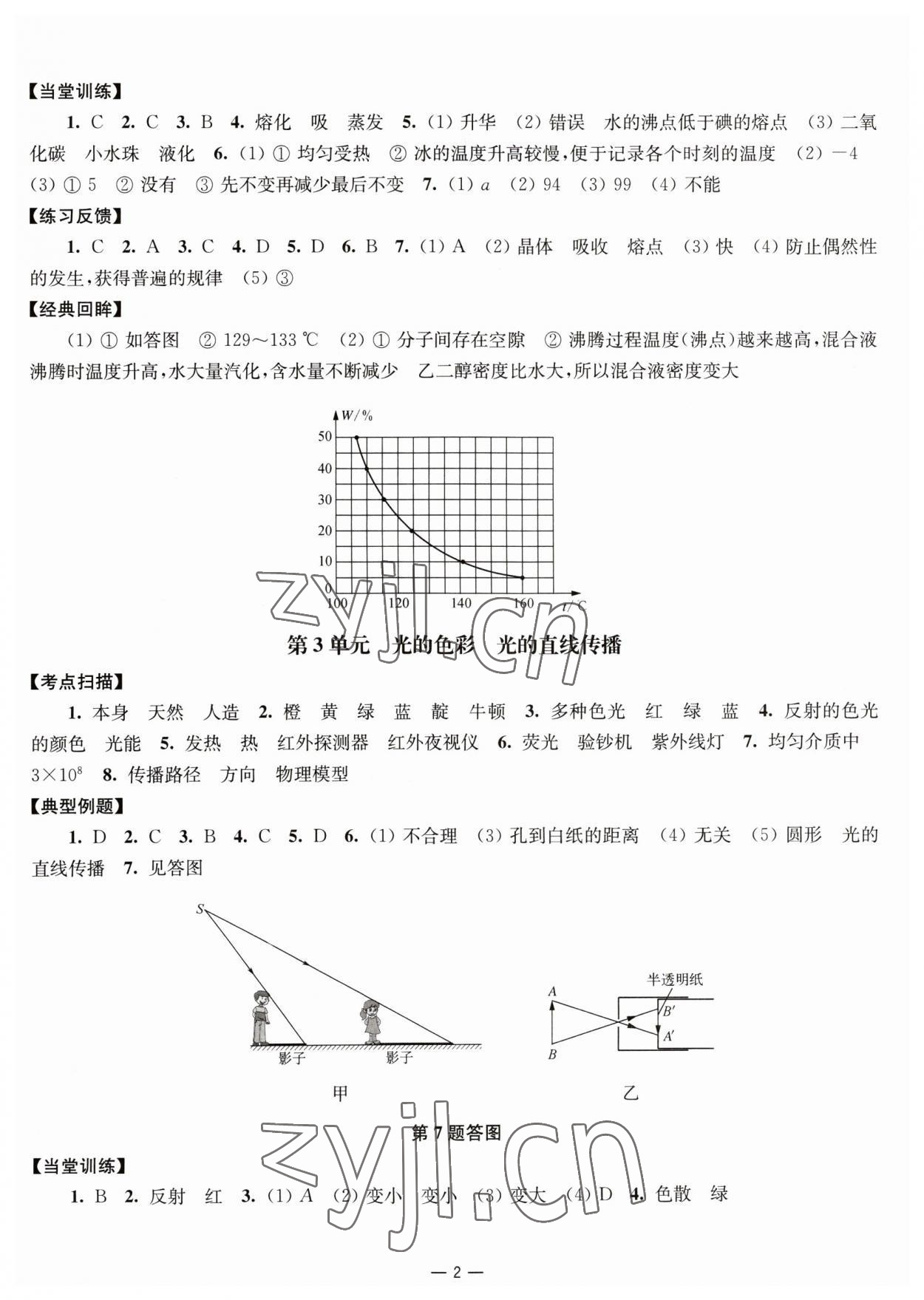 2023年中考指南物理 參考答案第2頁(yè)