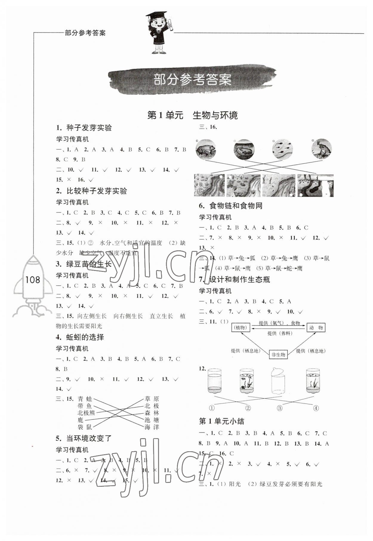 2023年小學(xué)科學(xué)習(xí)作五年級(jí)下冊(cè)教科版增強(qiáng)版 參考答案第2頁