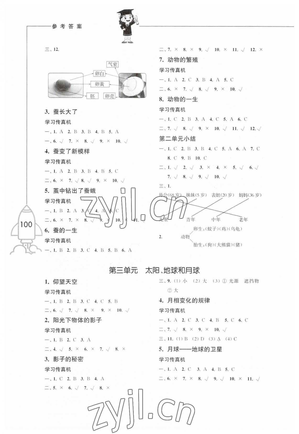 2023年小学科学习作三年级下册教科版增强版 参考答案第2页