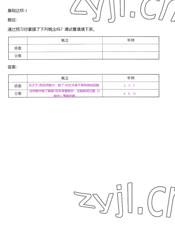 2023年同步實踐評價課程基礎訓練五年級數(shù)學下冊人教版 參考答案第72頁