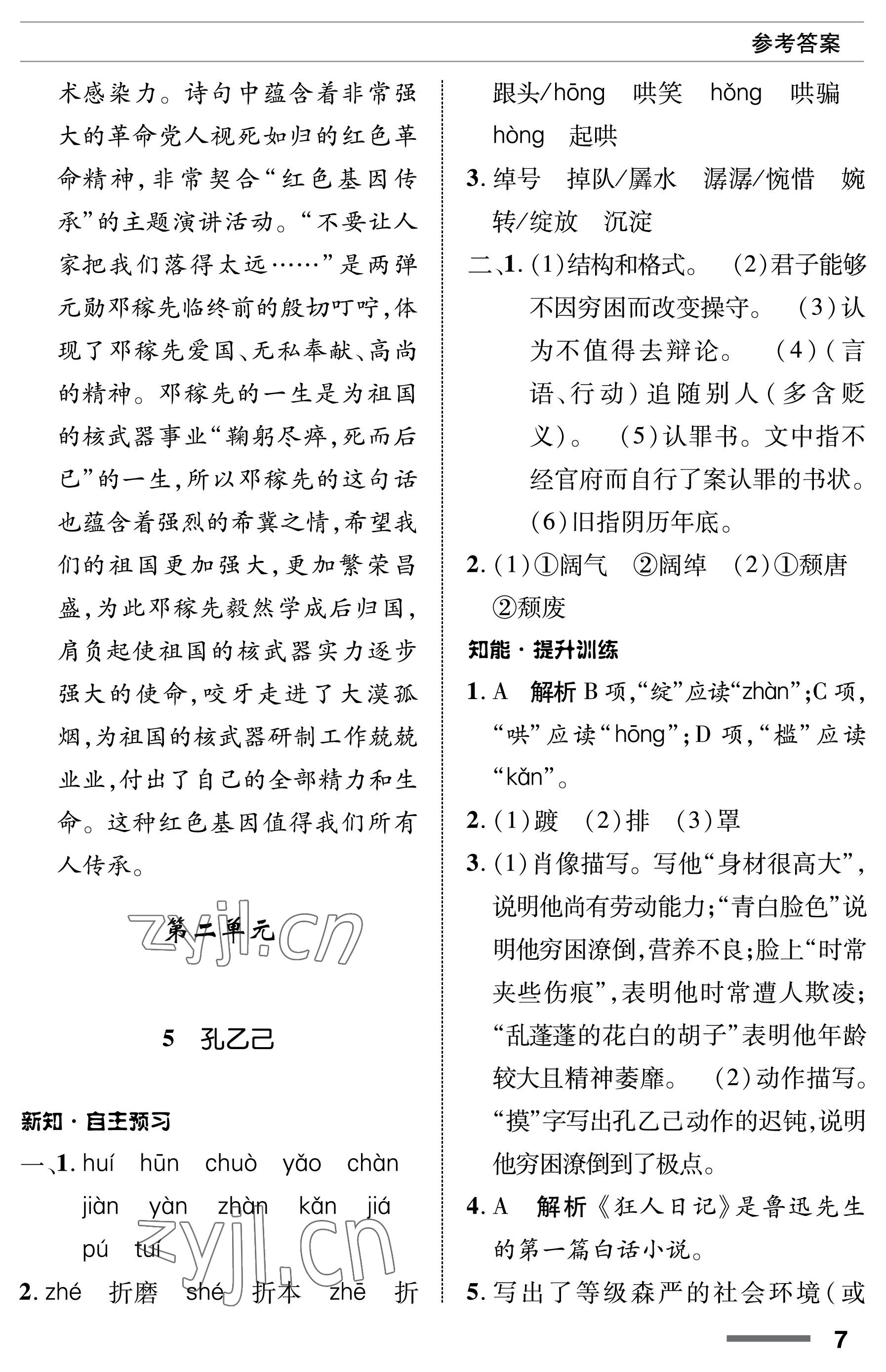 2023年配套综合练习甘肃九年级语文下册人教版 第7页