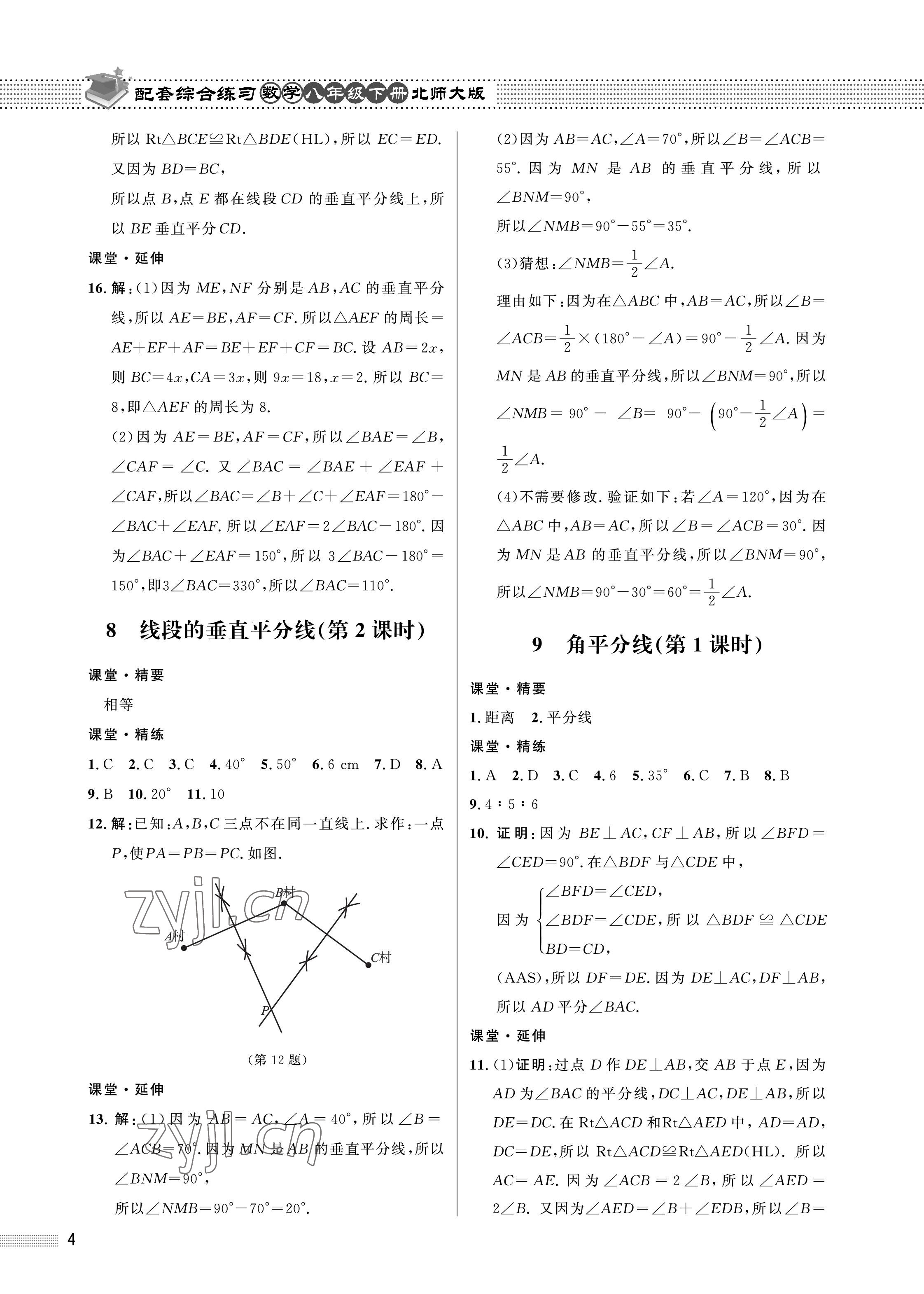 2023年配套综合练习甘肃八年级数学下册北师大版 第4页