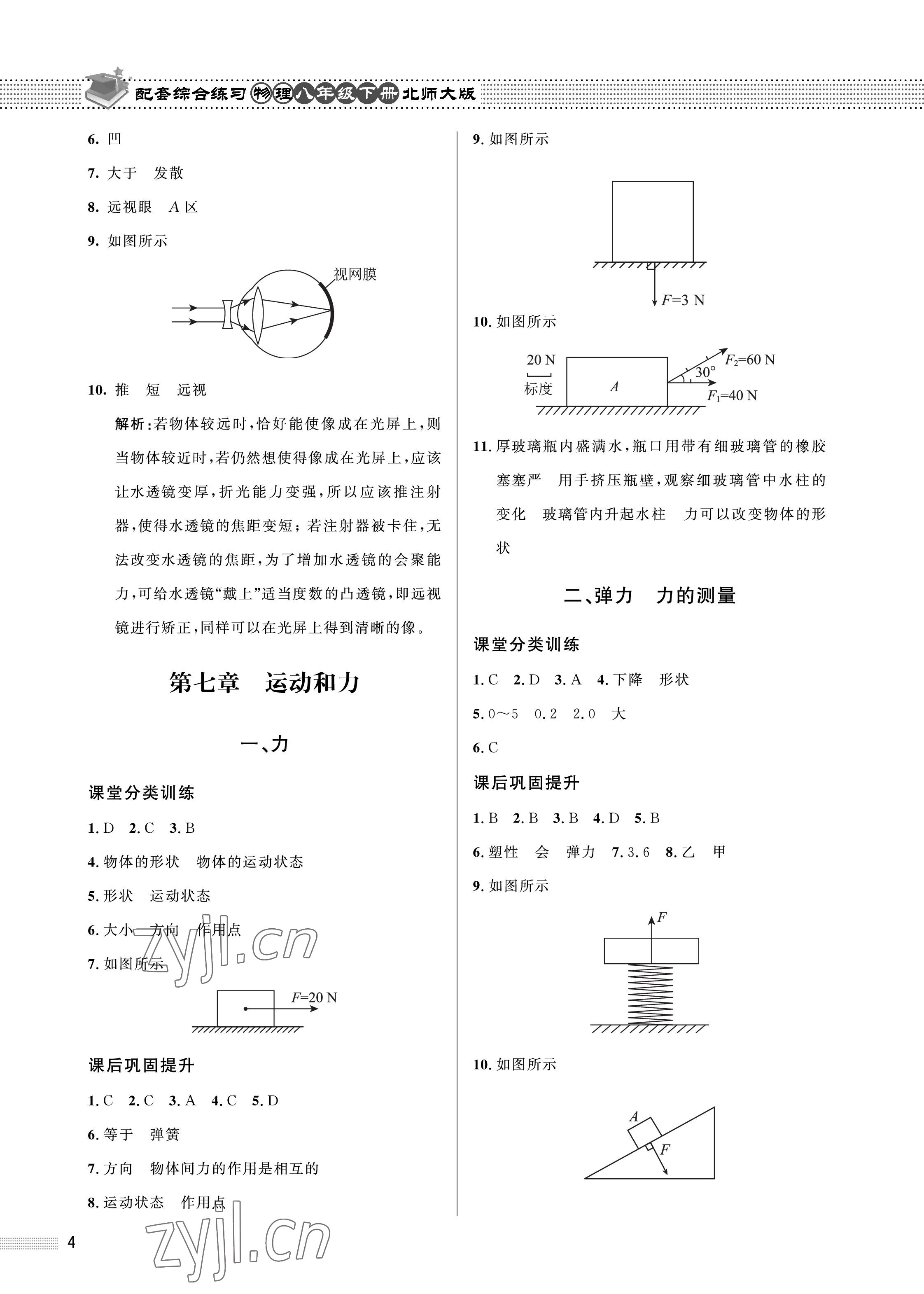 2023年配套綜合練習(xí)甘肅八年級物理下冊北師大版 第4頁