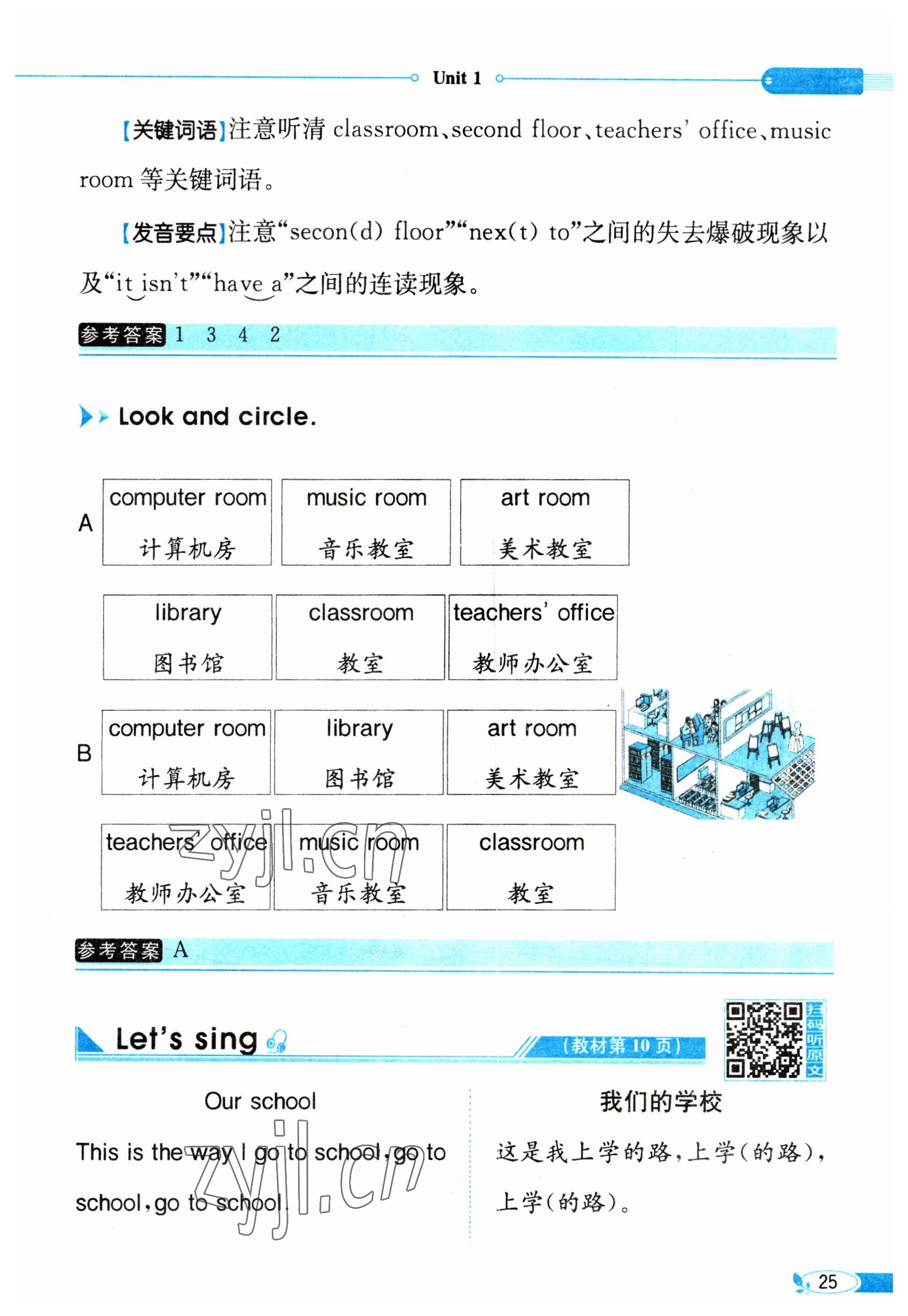 2023年教材課本四年級英語下冊人教版 參考答案第25頁