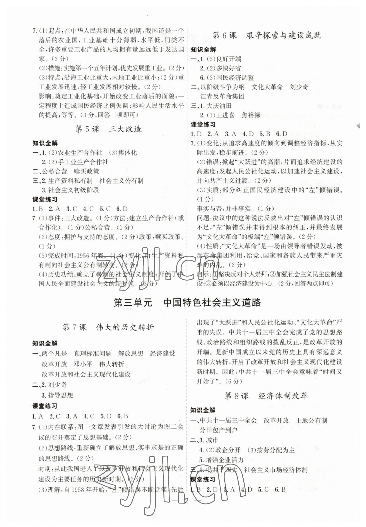 2023年名师金典课八年级历史下册人教版深圳专版 第2页