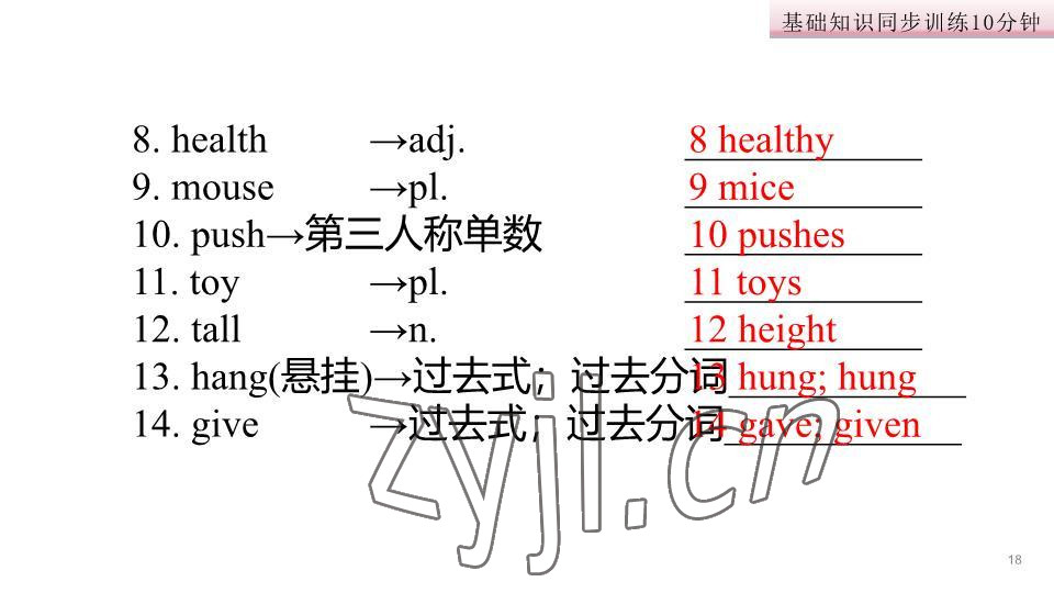 2023年基礎知識同步訓練10分鐘八年級英語下冊滬教版深圳專版 參考答案第55頁