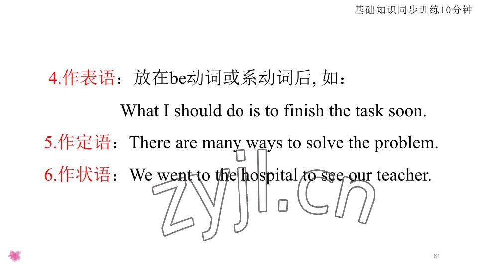 2023年基礎知識同步訓練10分鐘八年級英語下冊滬教版深圳專版 參考答案第61頁