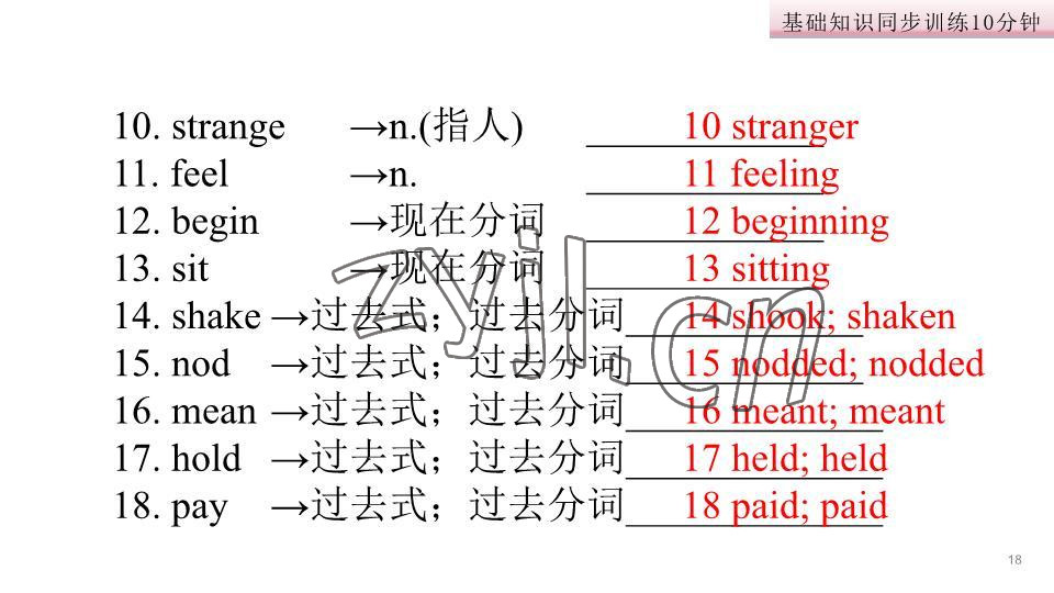 2023年基礎(chǔ)知識同步訓(xùn)練10分鐘八年級英語下冊滬教版深圳專版 參考答案第36頁