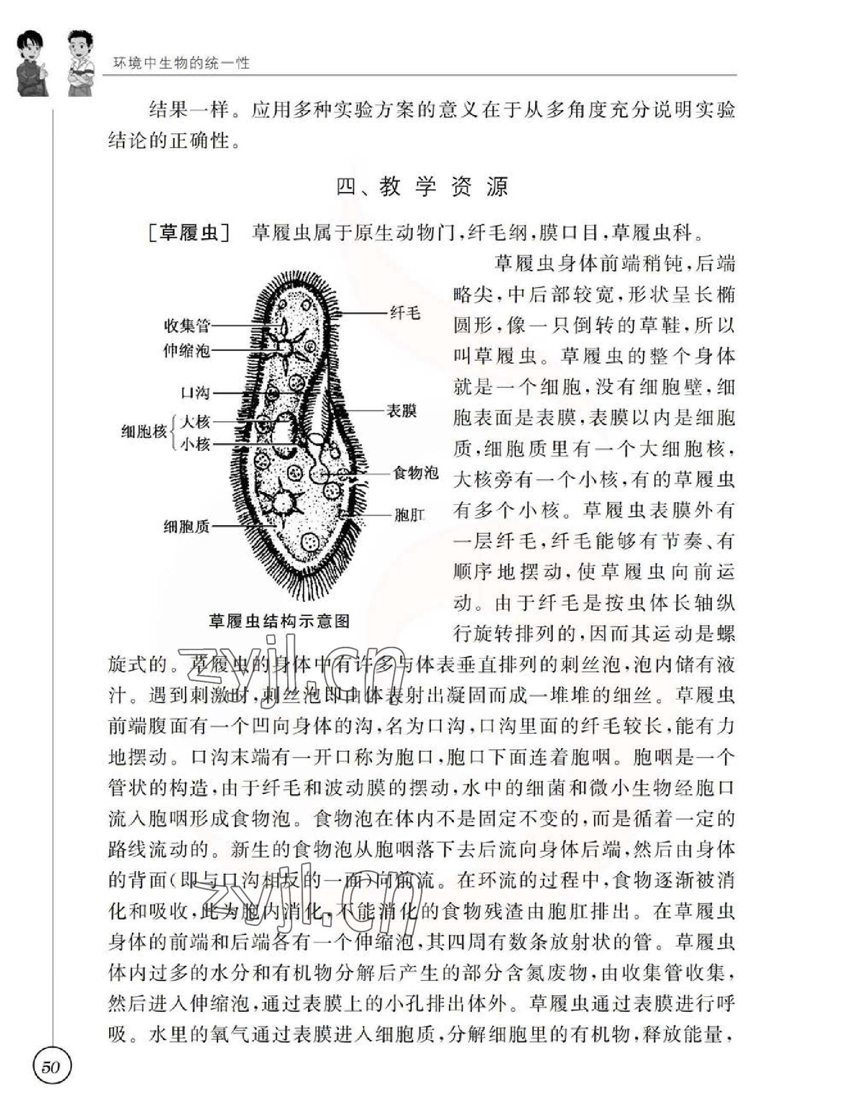 2023年教材課本七年級生物下冊蘇科版 參考答案第50頁