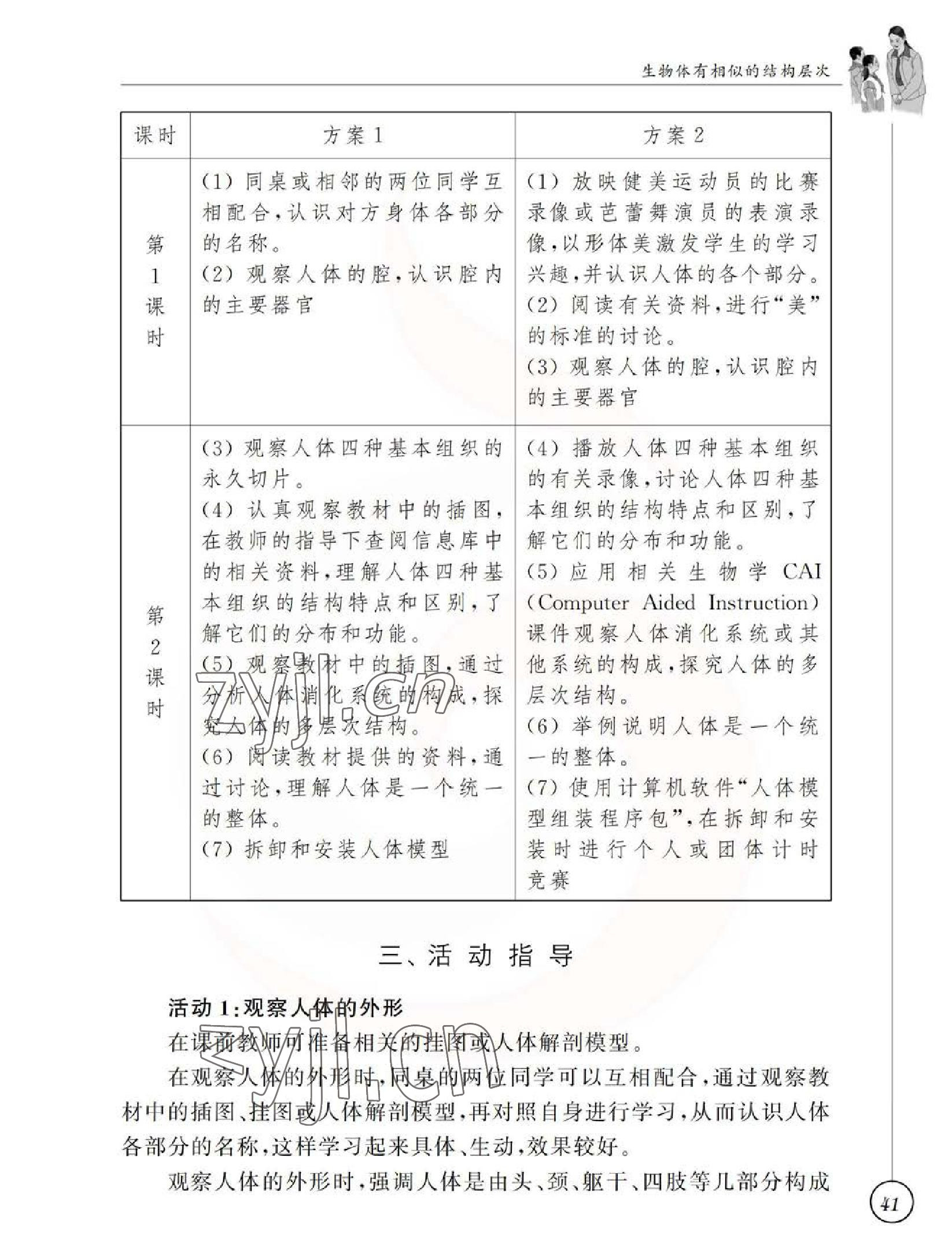 2023年教材課本七年級生物下冊蘇科版 參考答案第41頁