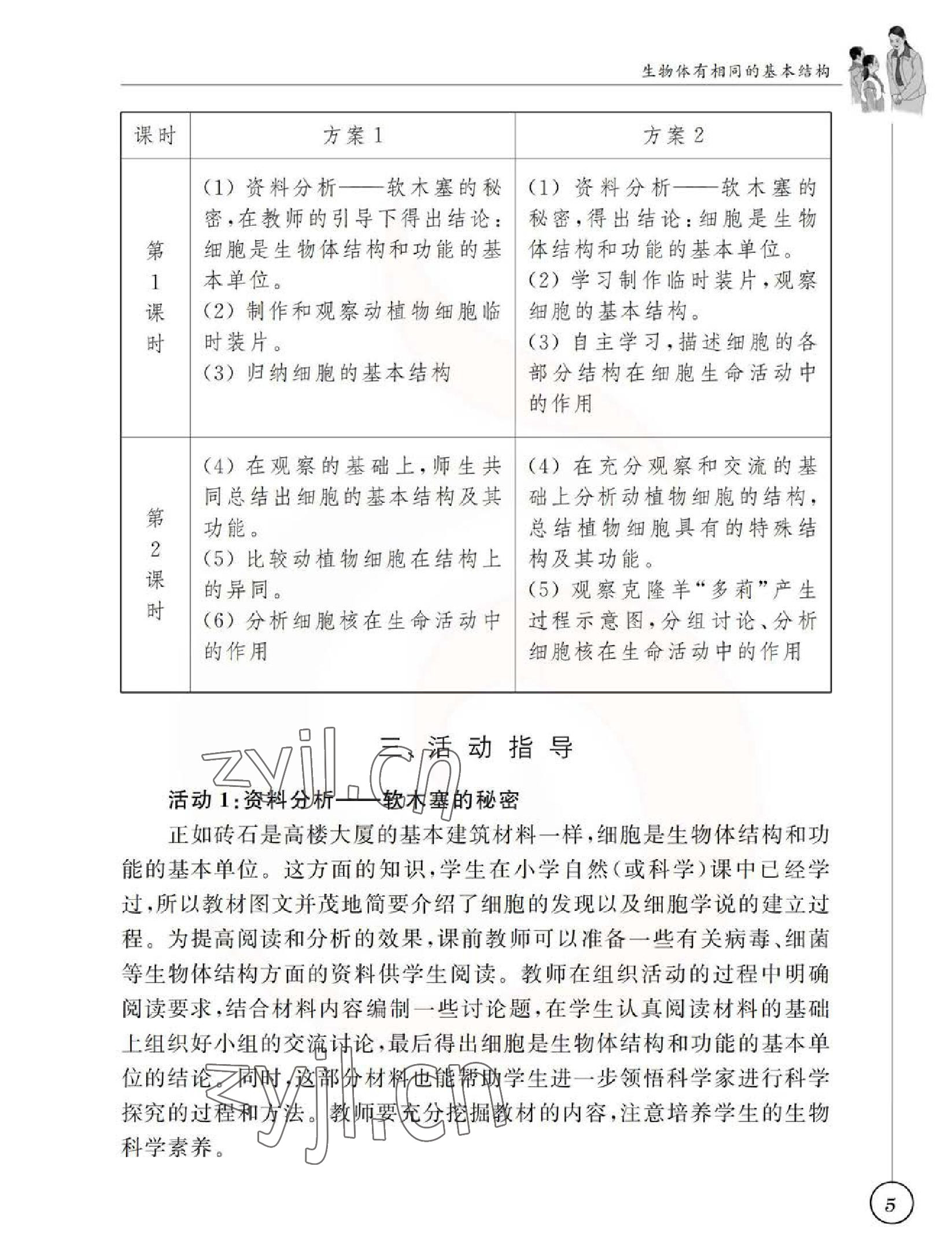 2023年教材課本七年級生物下冊蘇科版 參考答案第5頁
