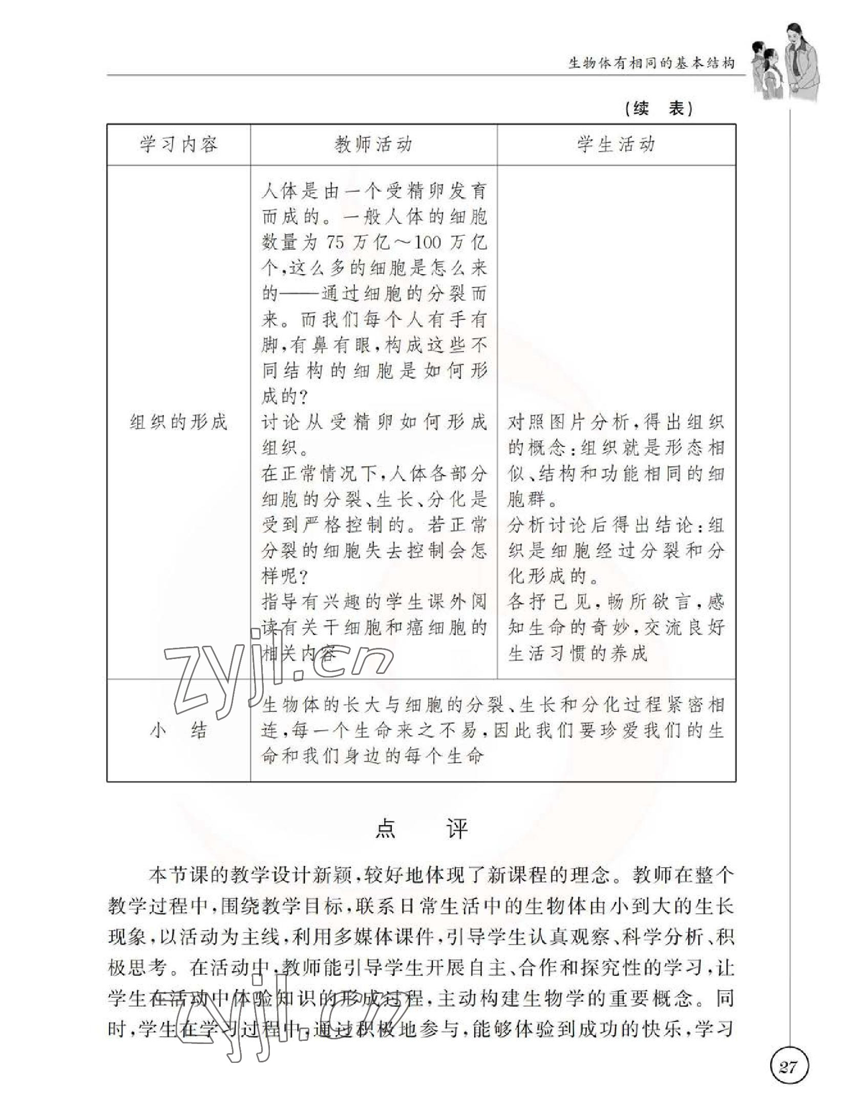 2023年教材課本七年級生物下冊蘇科版 參考答案第27頁