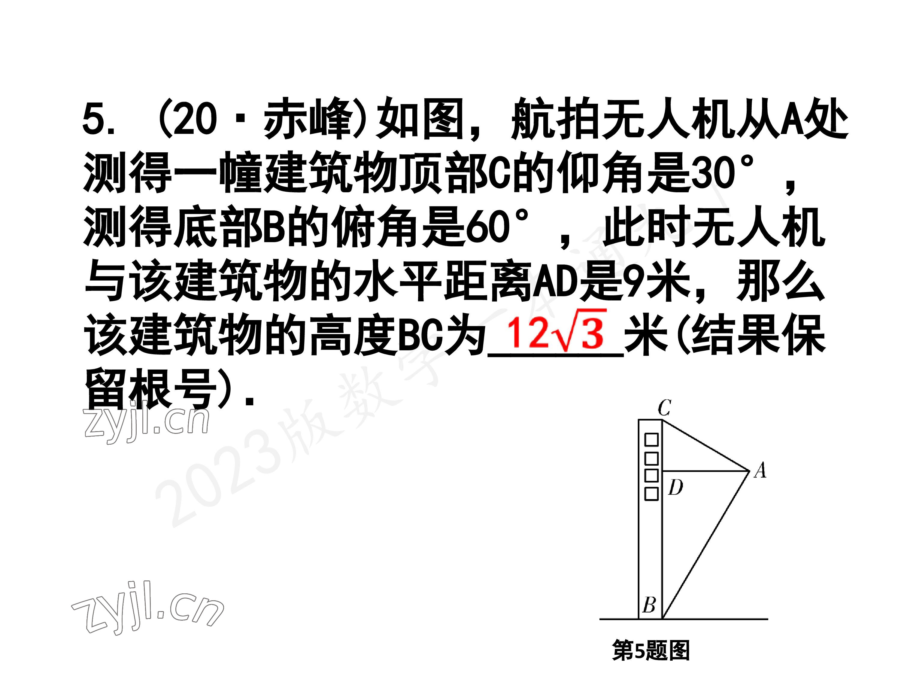 2023年一本通武漢出版社九年級數(shù)學(xué)下冊北師大版 參考答案第65頁