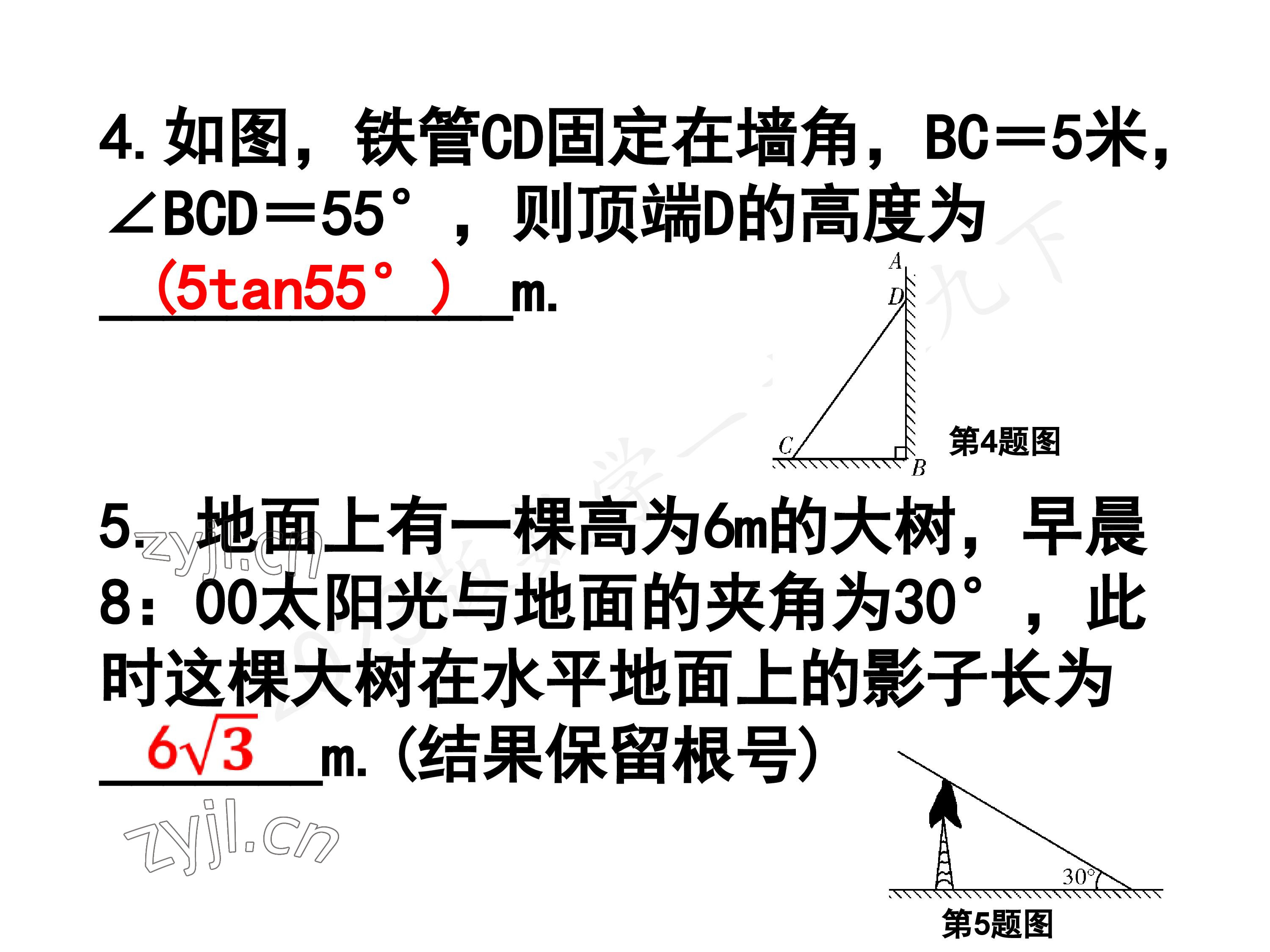 2023年一本通武汉出版社九年级数学下册北师大版 参考答案第38页