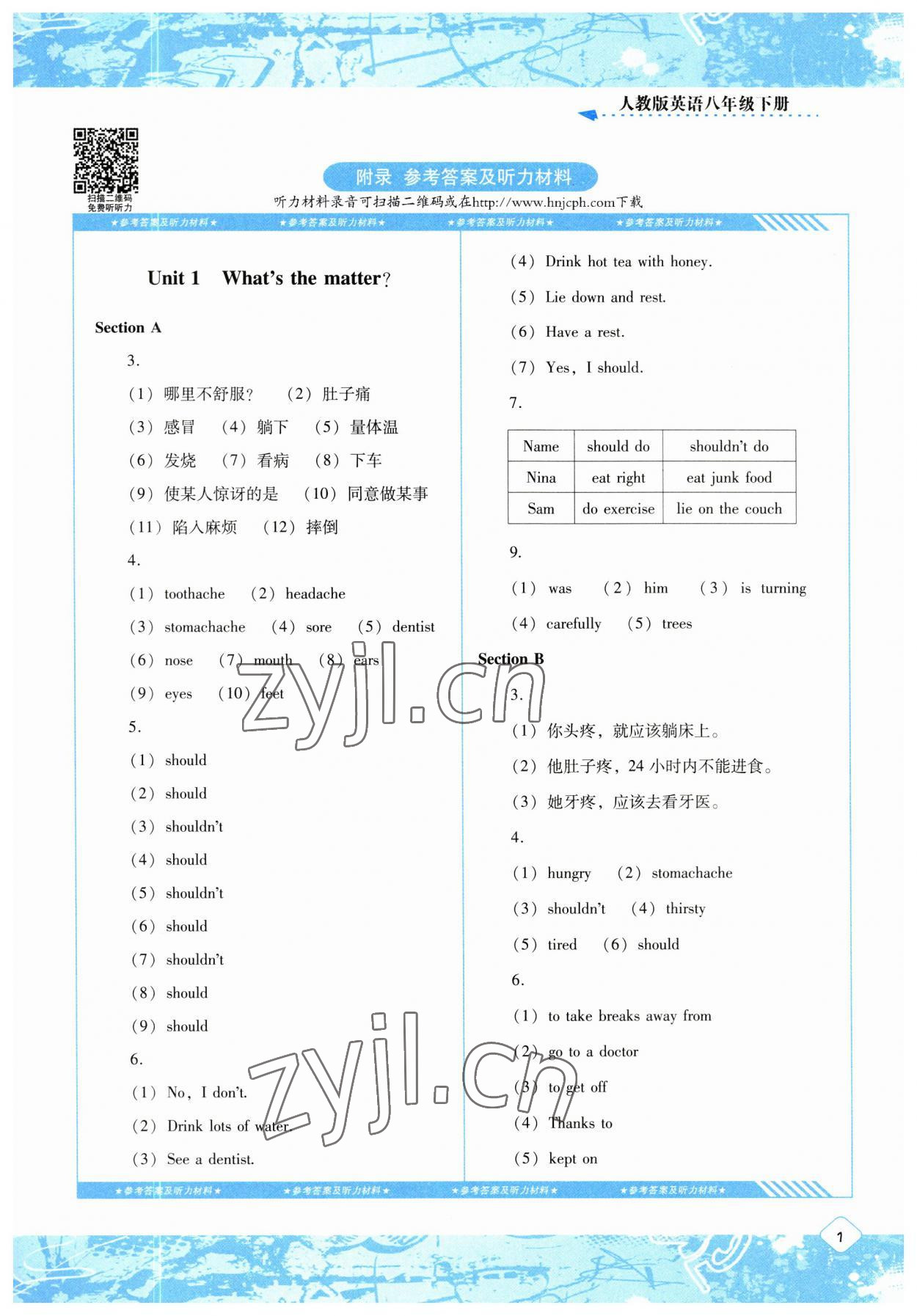 2023年同步實(shí)踐評價課程基礎(chǔ)訓(xùn)練八年級英語下冊人教版 第1頁