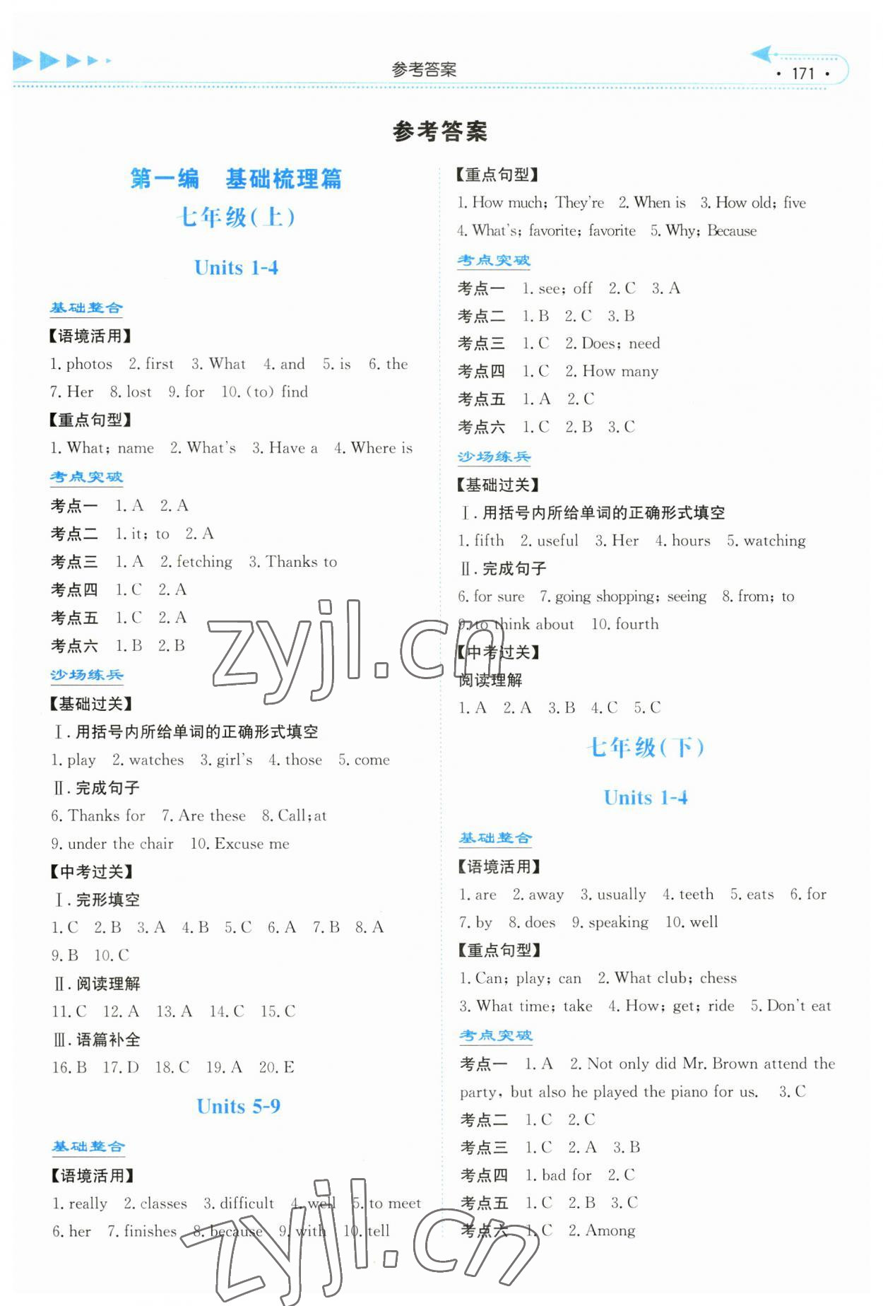 2023年湘教考苑中考總復(fù)習(xí)英語長沙專版 第1頁