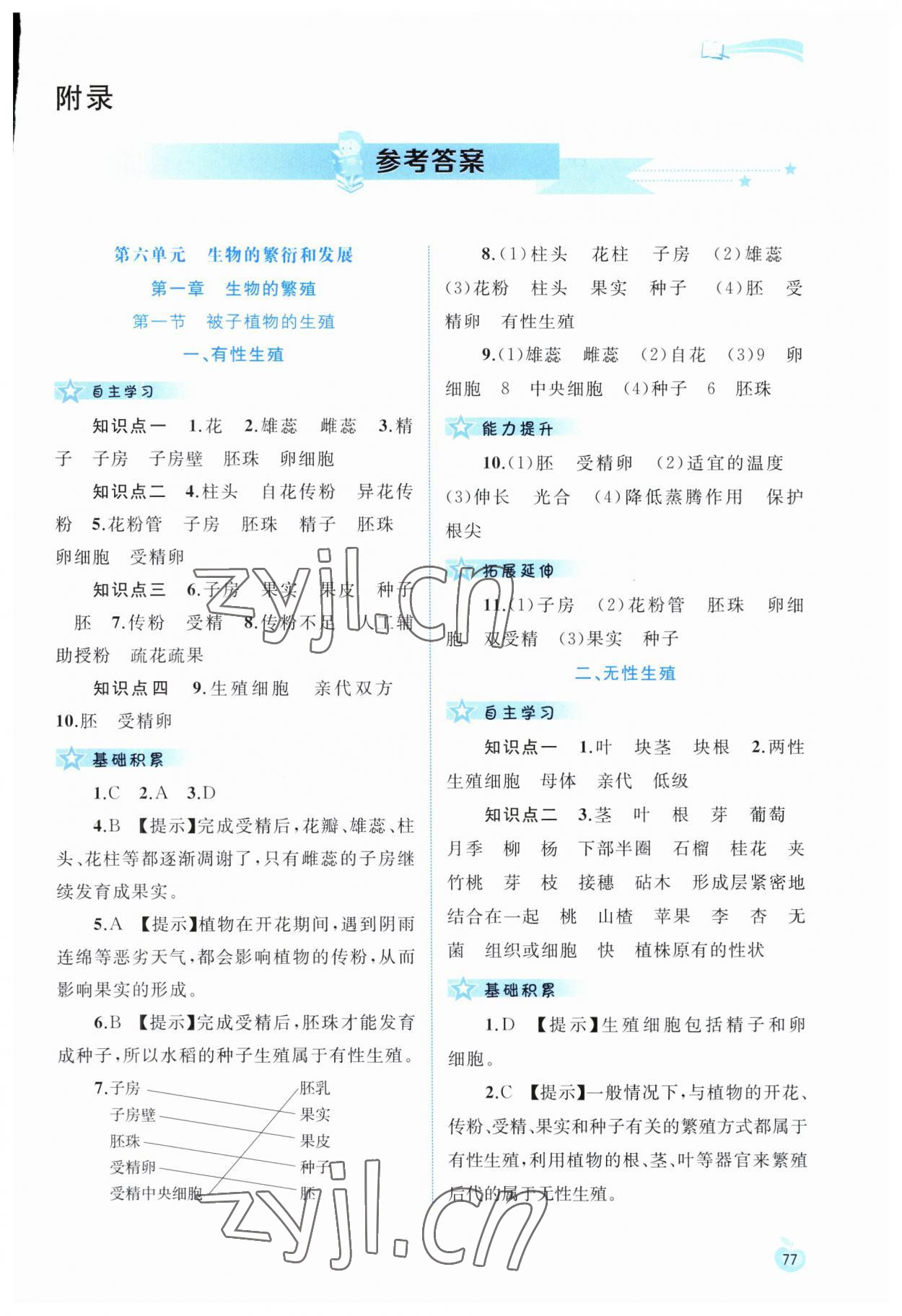 2023年新課程學(xué)習(xí)與測(cè)評(píng)同步學(xué)習(xí)八年級(jí)生物下冊(cè)冀少版 第1頁(yè)