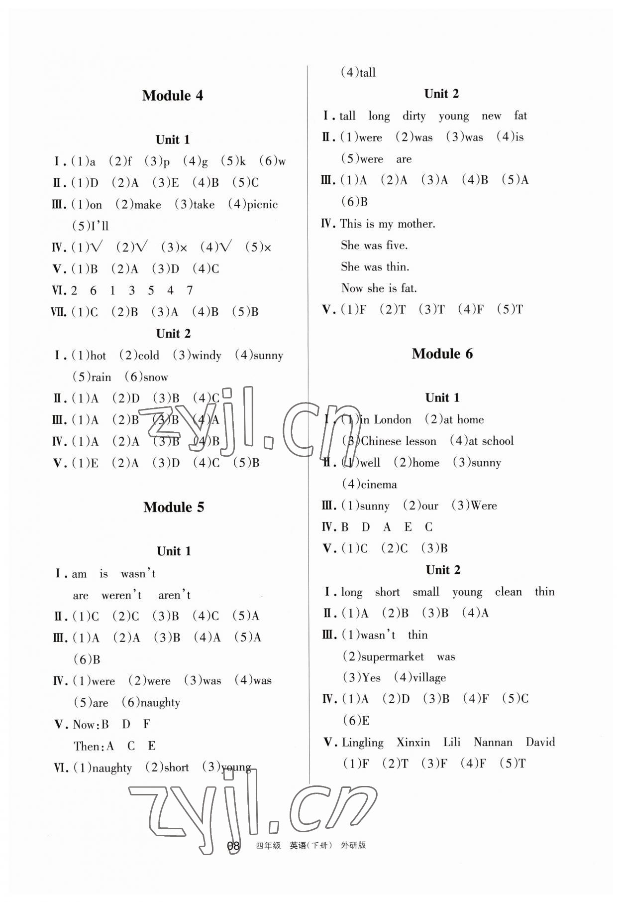 2023年學(xué)習(xí)之友四年級(jí)英語(yǔ)下冊(cè)外研版 參考答案第2頁(yè)