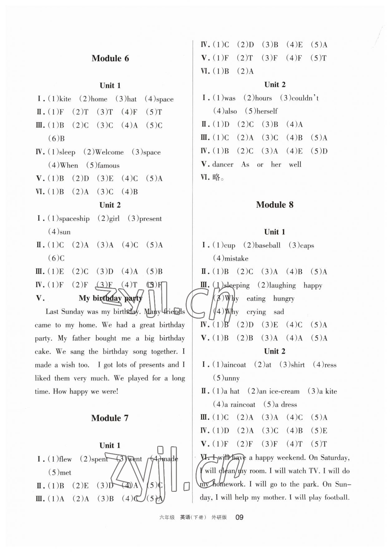 2023年學(xué)習(xí)之友六年級英語下冊外研版 參考答案第3頁